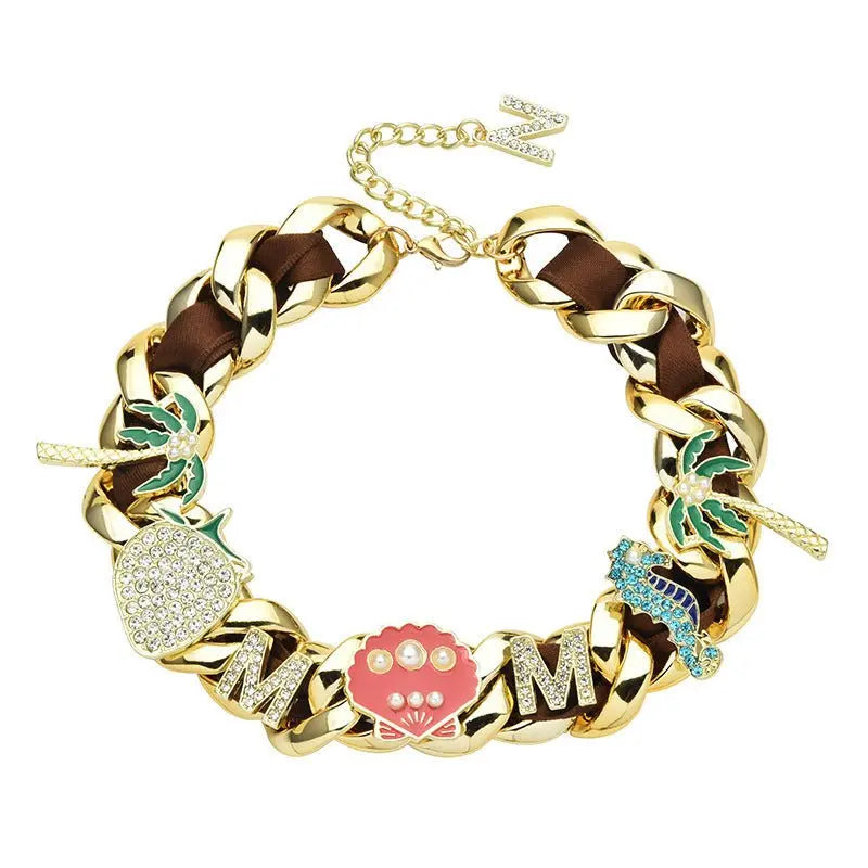 Full Diamond Trendy Hip Hop Versatile Couple Necklace - Blade & Thread