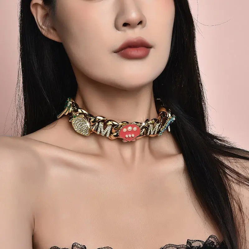 Full Diamond Trendy Hip Hop Versatile Couple Necklace - Blade & Thread