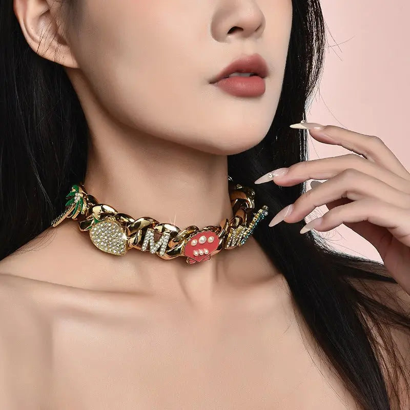 Full Diamond Trendy Hip Hop Versatile Couple Necklace - Blade & Thread
