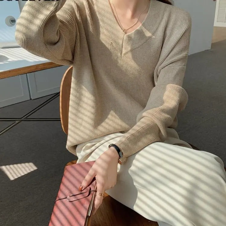 Full Sleeve Loose Female Pullovers Jumpers Autumn Winter Thick Ladies Knitwear - Blade & Thread