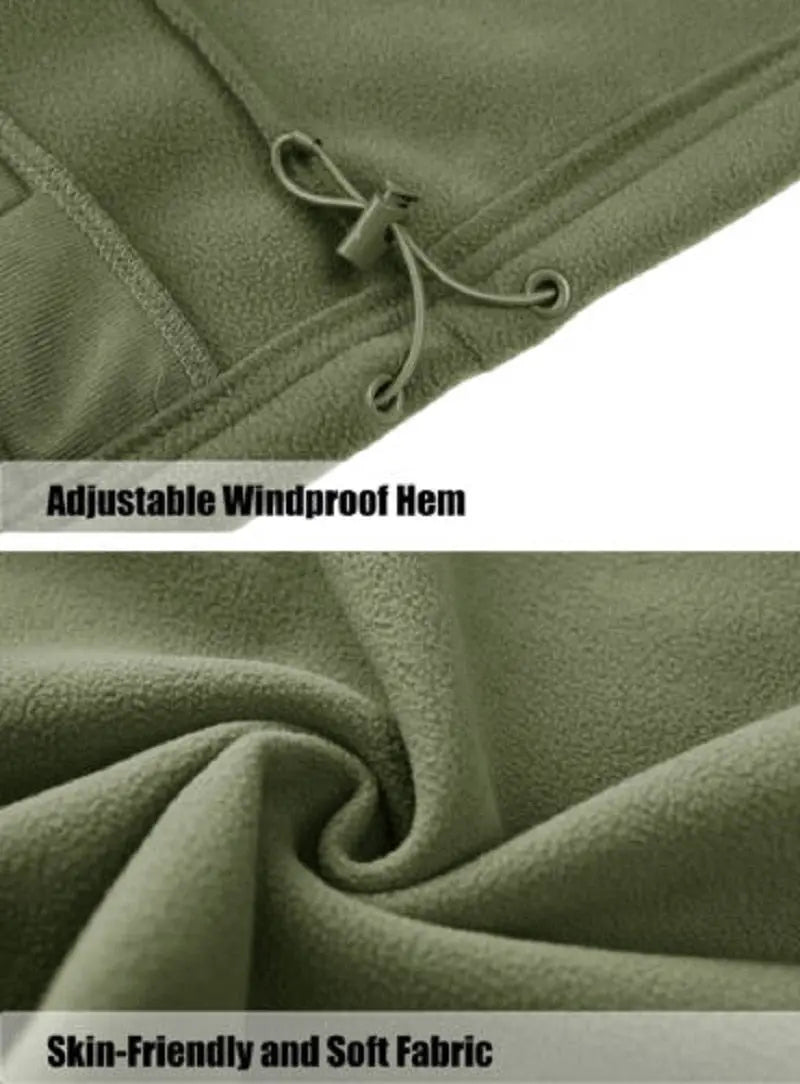 Full Zip Up Tactical Army Fleece Jacket Military Thermal Warm Outwear Windbreaker - Blade & Thread