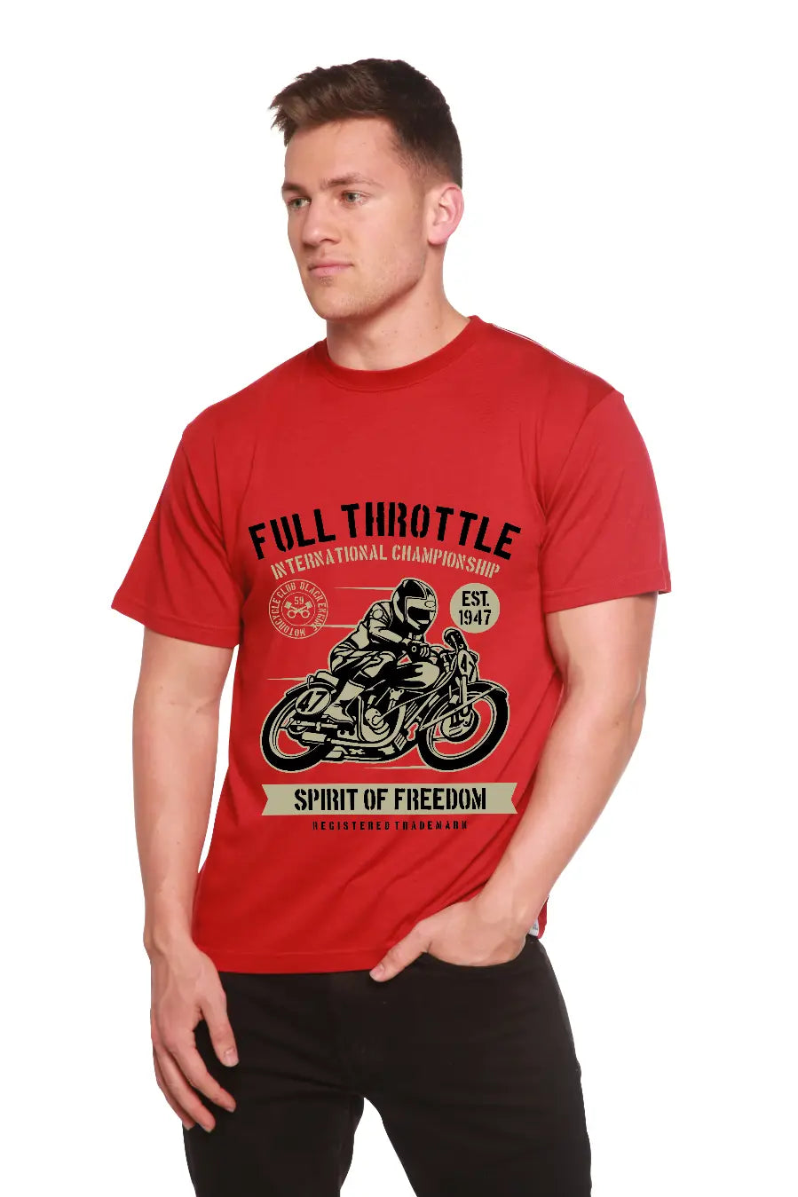 Fuul Throttle Men's Bamboo Viscose/Organic Cotton Short Sleeve Graphic T-Shirt Spun Bamboo