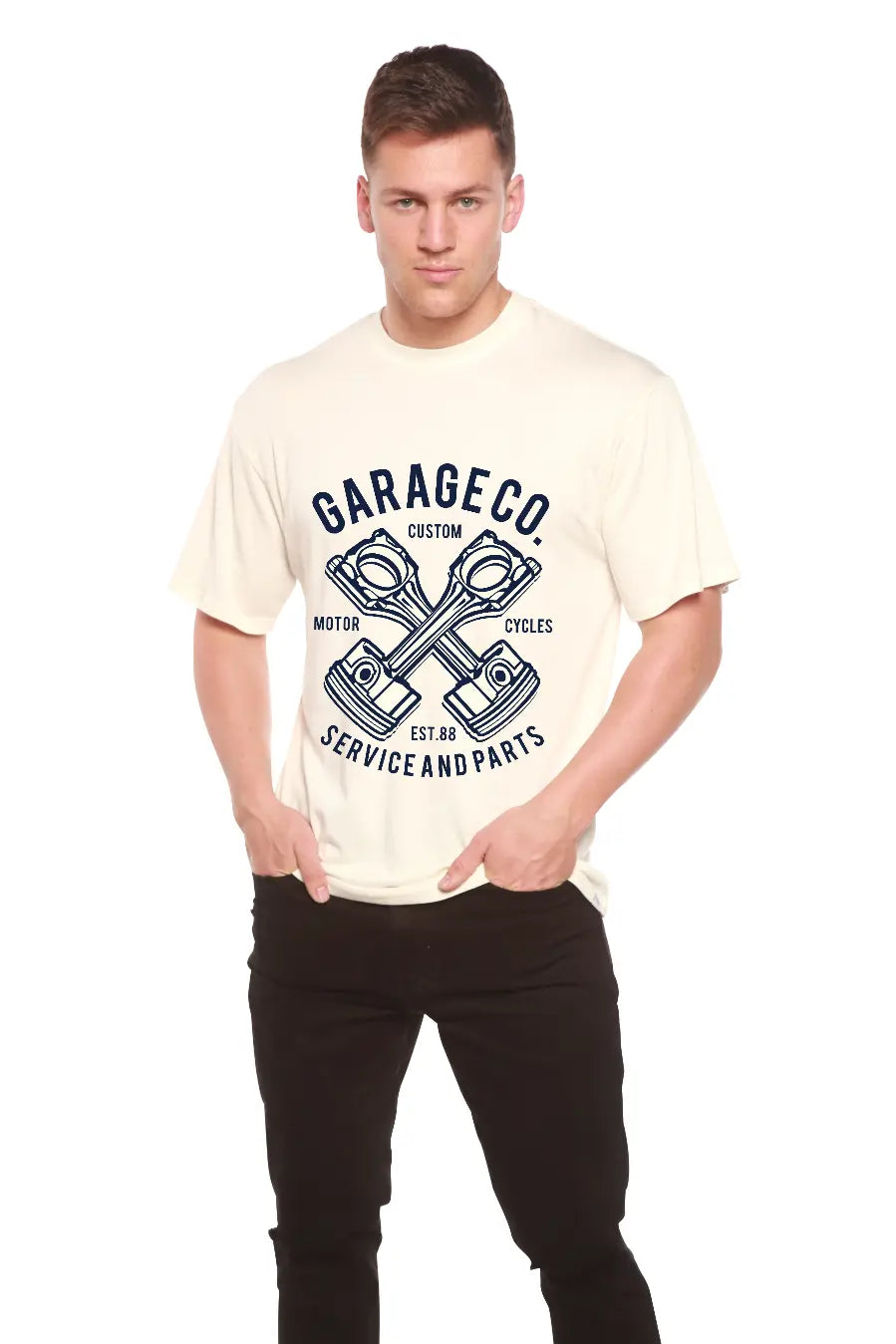 Garage Co Men's Bamboo Viscose/Organic Cotton Short Sleeve Graphic T-Shirt Spun Bamboo
