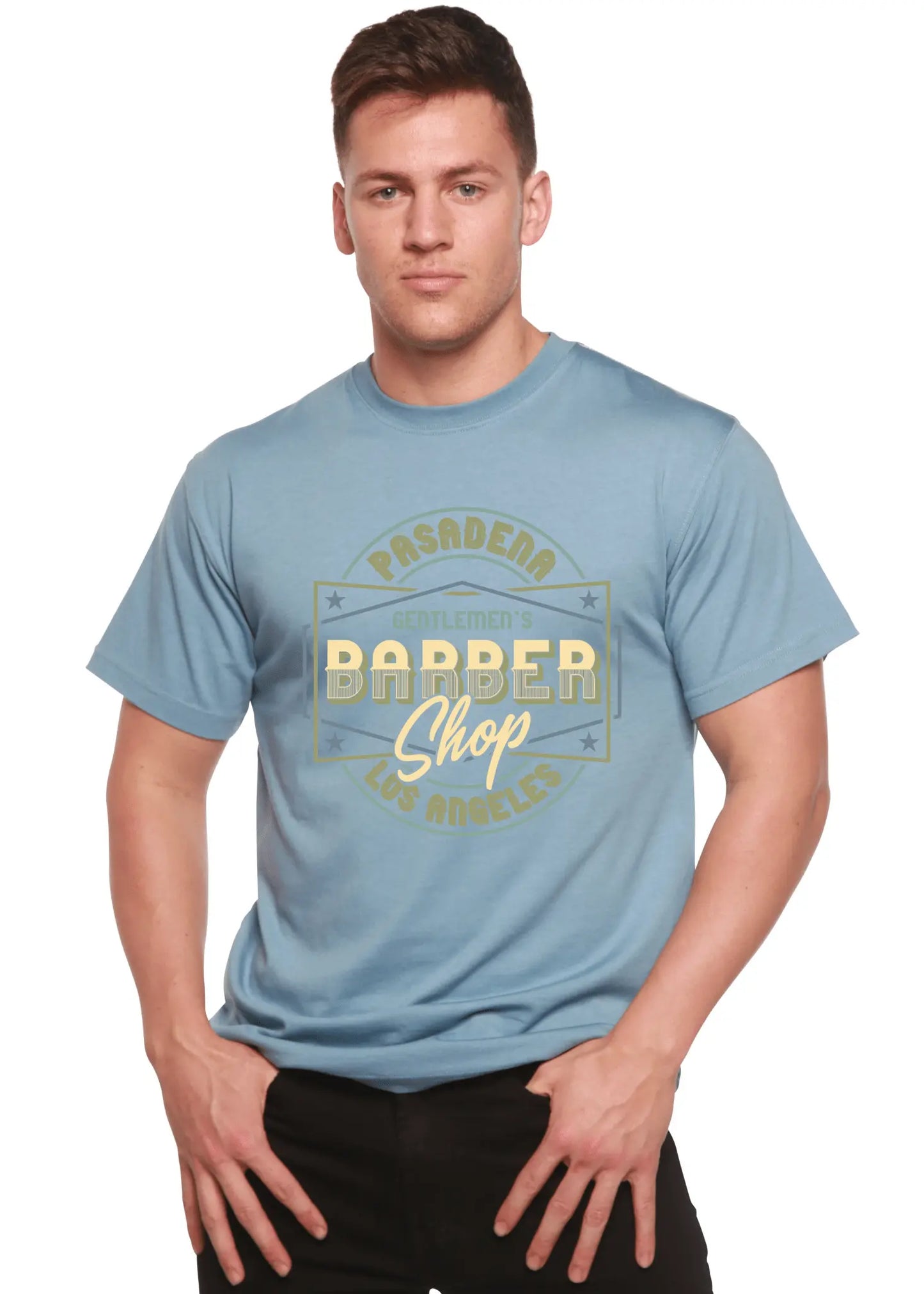 Gentlement's Barber Shop Men's Bamboo Viscose/Organic Cotton Short Sleeve Graphic T-Shirt - Blade & Thread