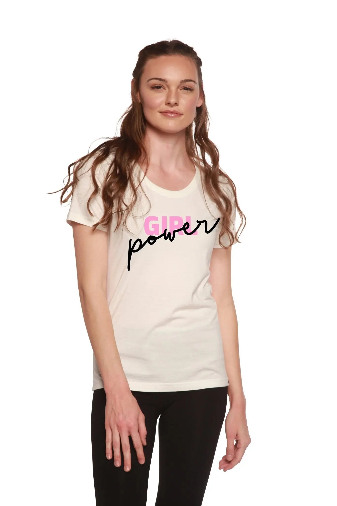 Girl Power Printed Women's Bamboo/Cotton Short Sleeve Scoop Neck T-Shirt - Blade & Thread