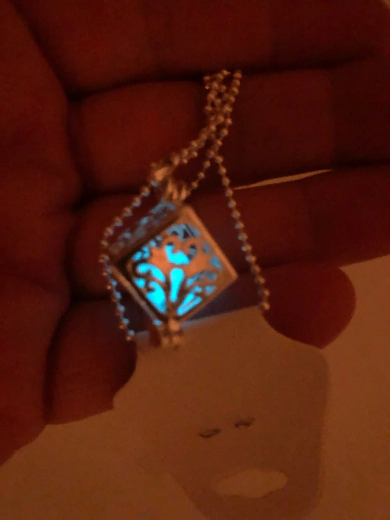 Glow In The Dark Necklace Moon Square Heart Necklaces For Woman Hollow Water Drop Pendant - Blade & Thread