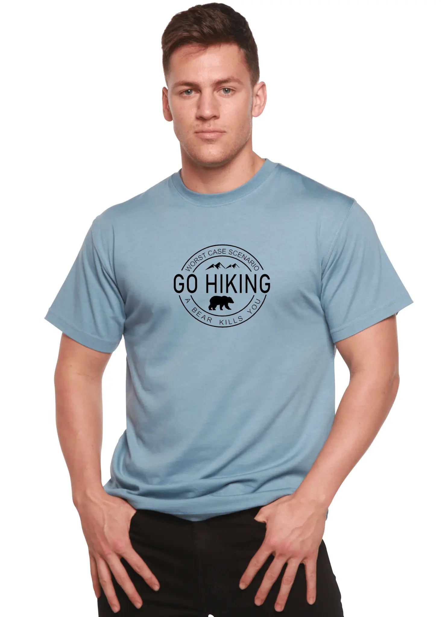 Go Hiking Men's Bamboo Viscose/Organic Cotton Short Sleeve Graphic T-Shirt - Blade & Thread