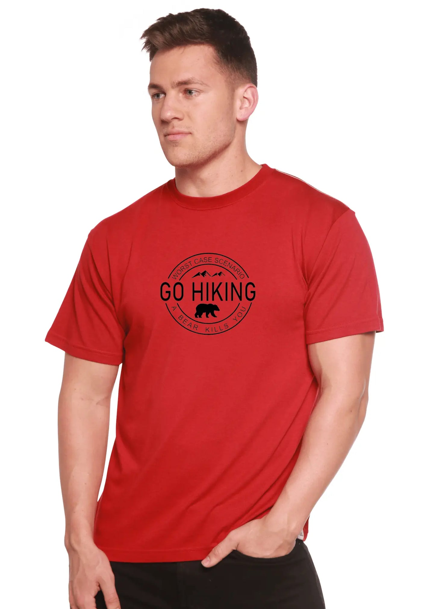 Go Hiking Men's Bamboo Viscose/Organic Cotton Short Sleeve Graphic T-Shirt - Blade & Thread