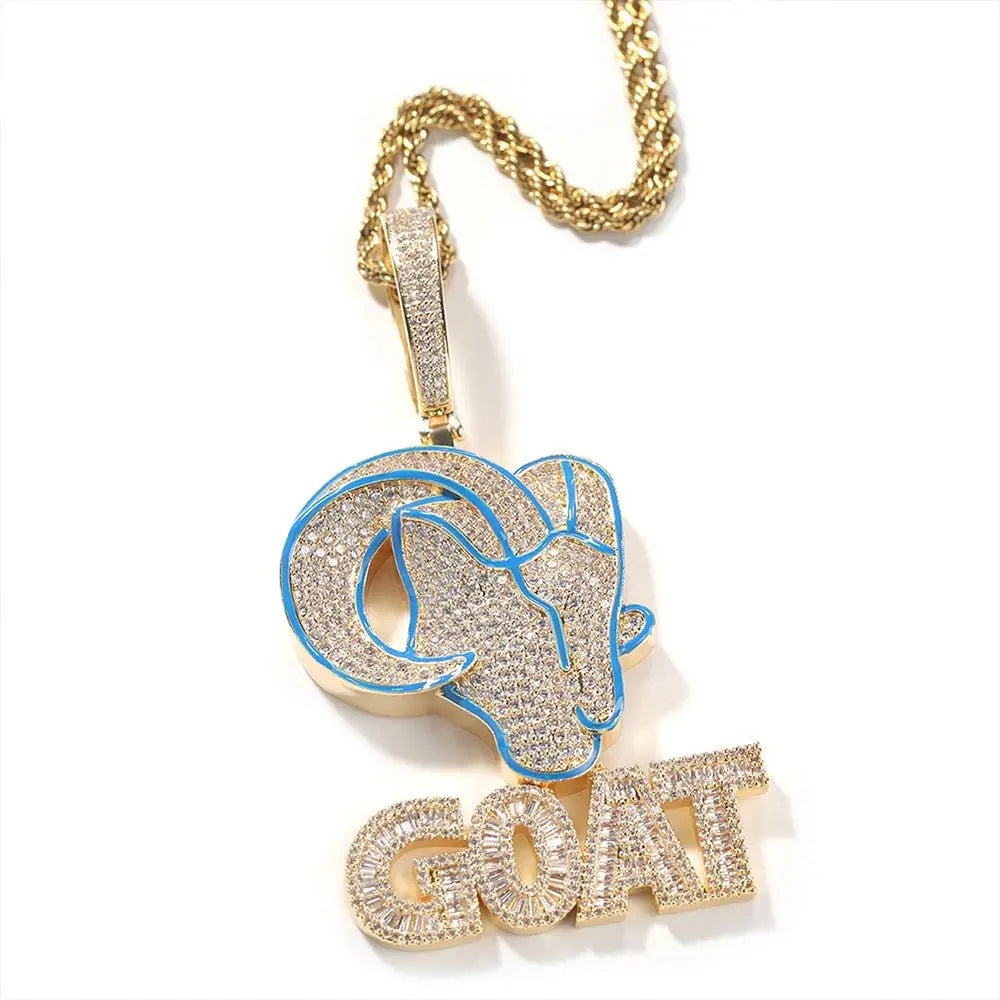 Goat Animal Diamond Pendant Men's Hip Hop Necklace - Blade & Thread