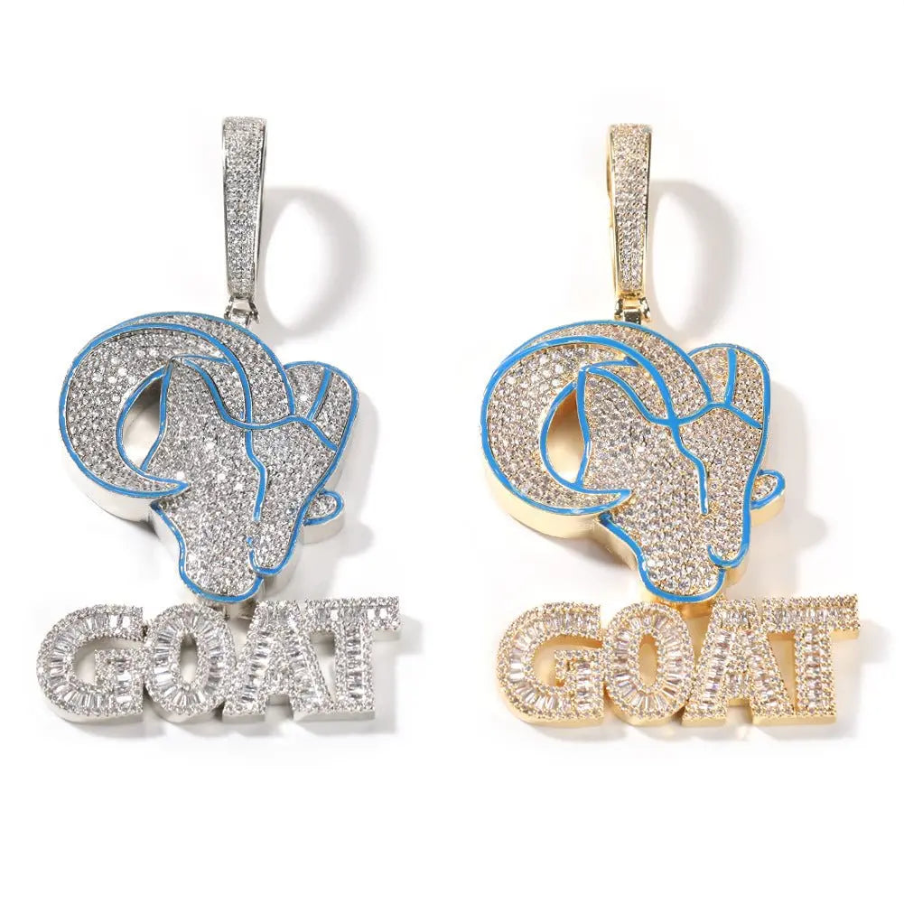 Goat Animal Diamond Pendant Men's Hip Hop Necklace - Blade & Thread