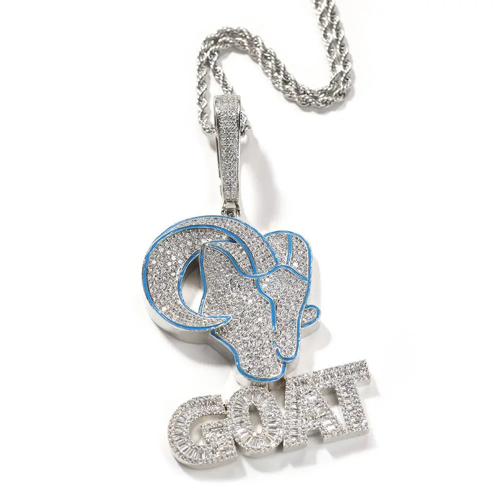 Goat Animal Diamond Pendant Men's Hip Hop Necklace - Blade & Thread