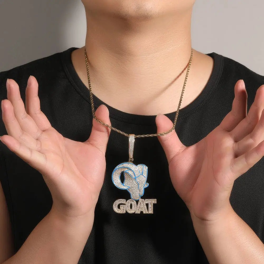 Goat Animal Diamond Pendant Men's Hip Hop Necklace - Blade & Thread