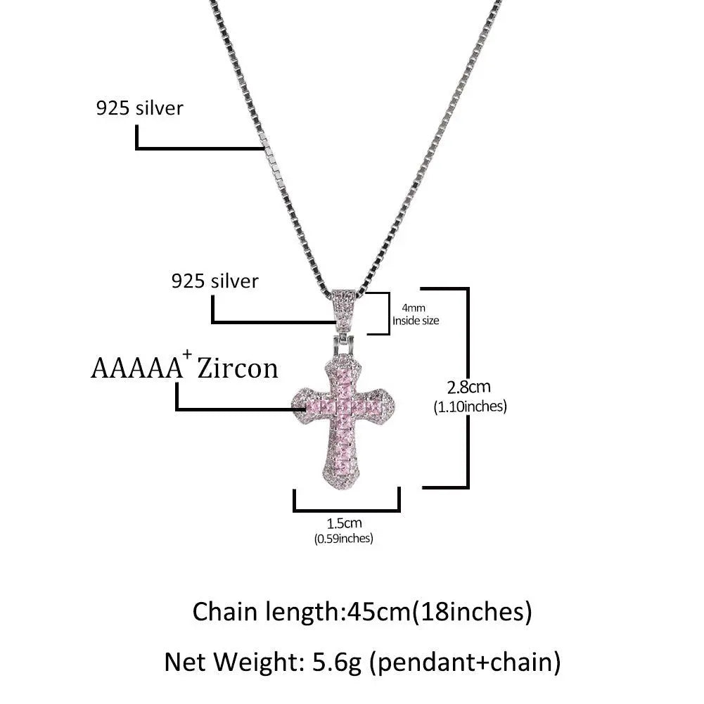 Gold-plated, diamond-encrusted mini cross necklace - Blade & Thread