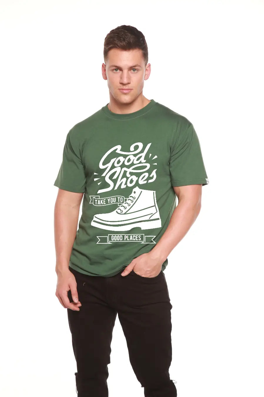 Good Shoes Men's Bamboo Viscose/Organic Cotton Short Sleeve Graphic T-Shirt Spun Bamboo