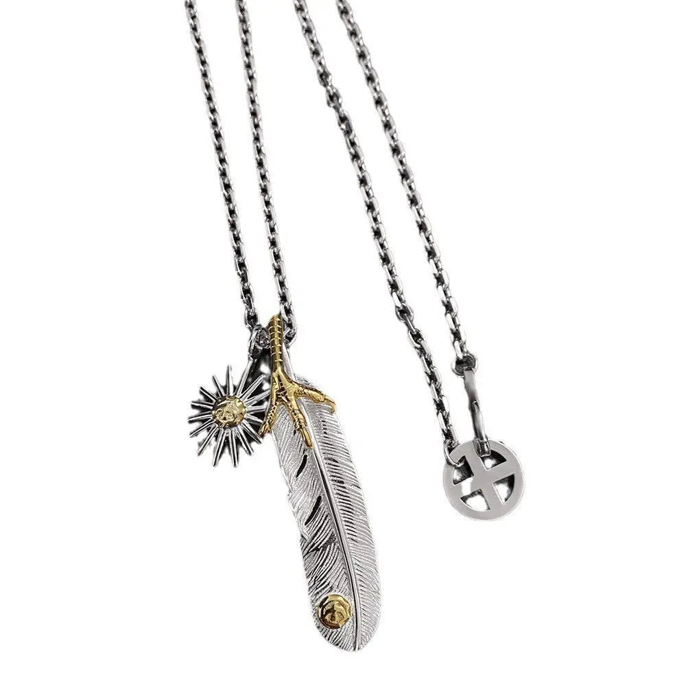 Goro Takahashi's Goro Eagle Claw Feather Sun Necklace - Blade & Thread