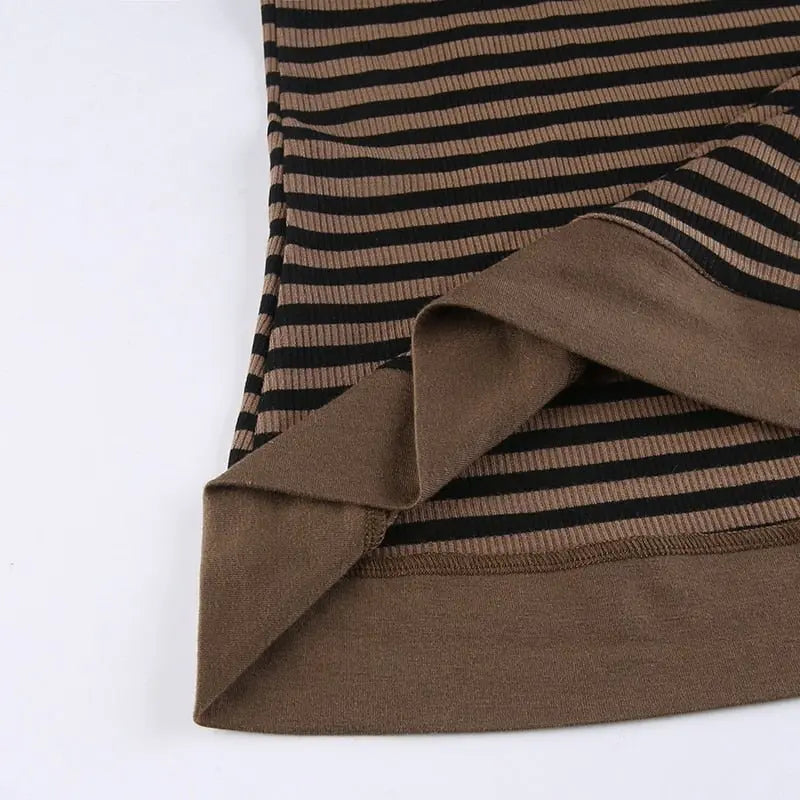 Goth Print Tops Stripe Cute T-Shirts Dark Academia Techwear Button Up V Neck Half Sleeve Sweat Shirts - Blade & Thread
