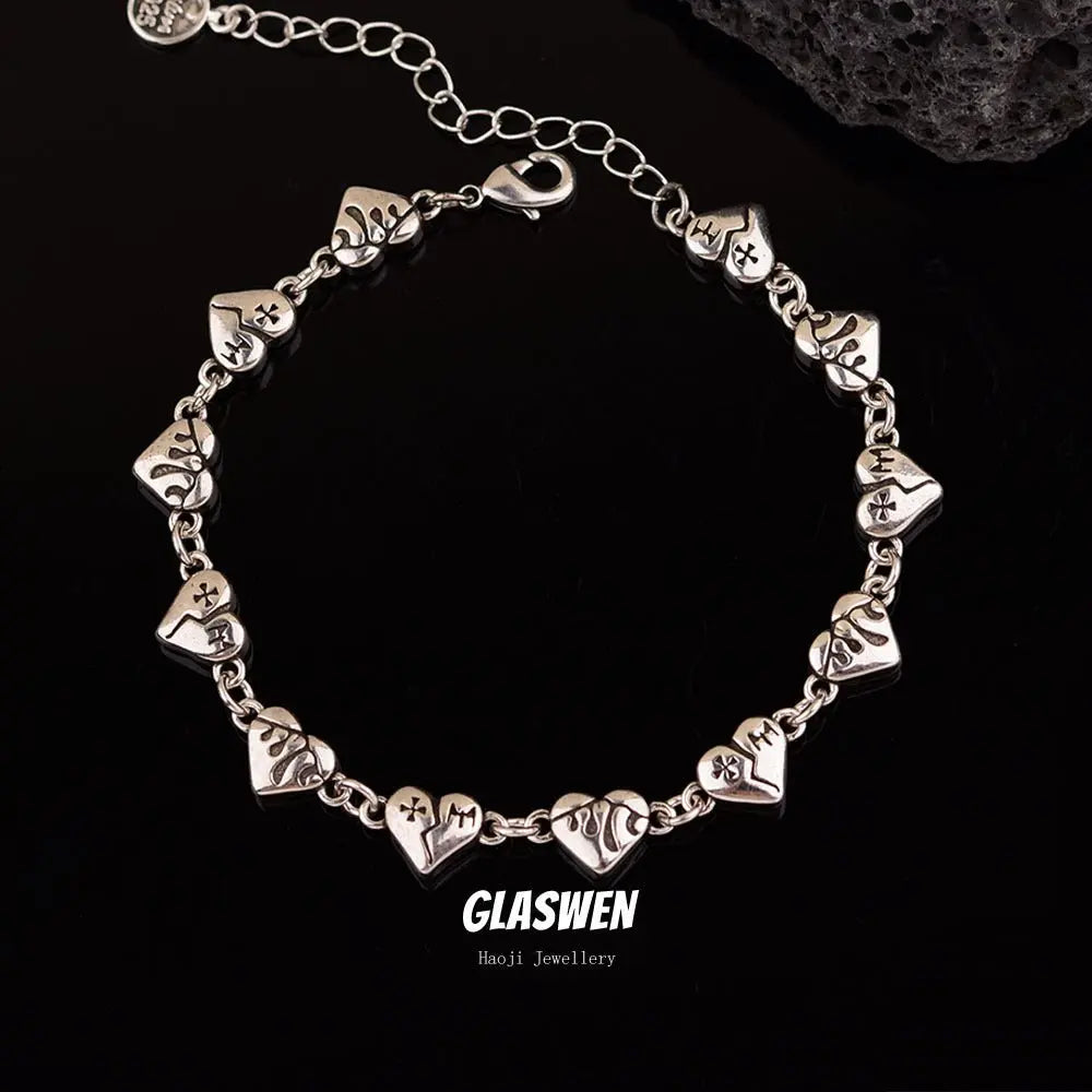 Graffiti heart shaped broken necklace - Blade & Thread