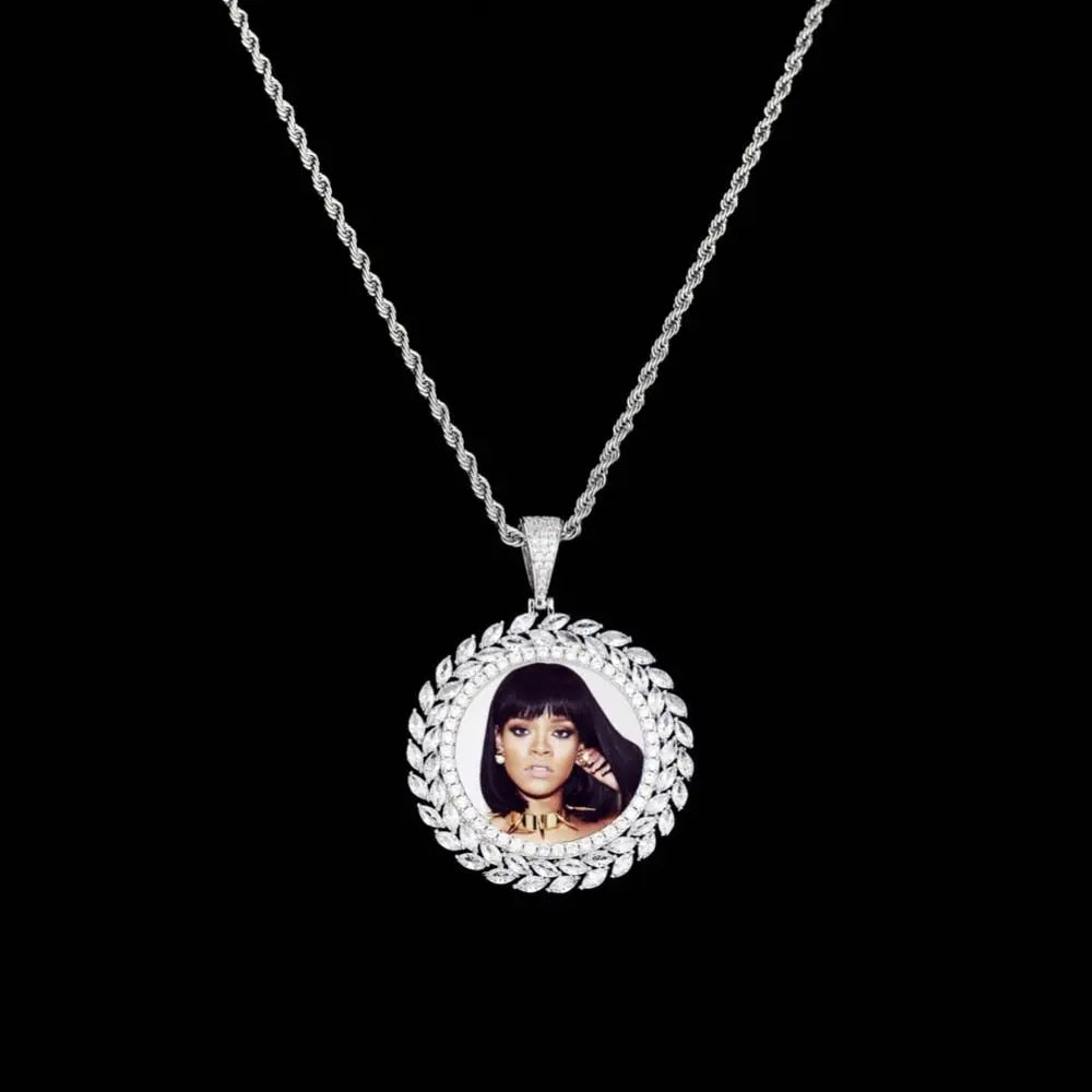 Grain Custom Photo Round Medallion Pendant Necklace Hip hop Jewelry - Blade & Thread