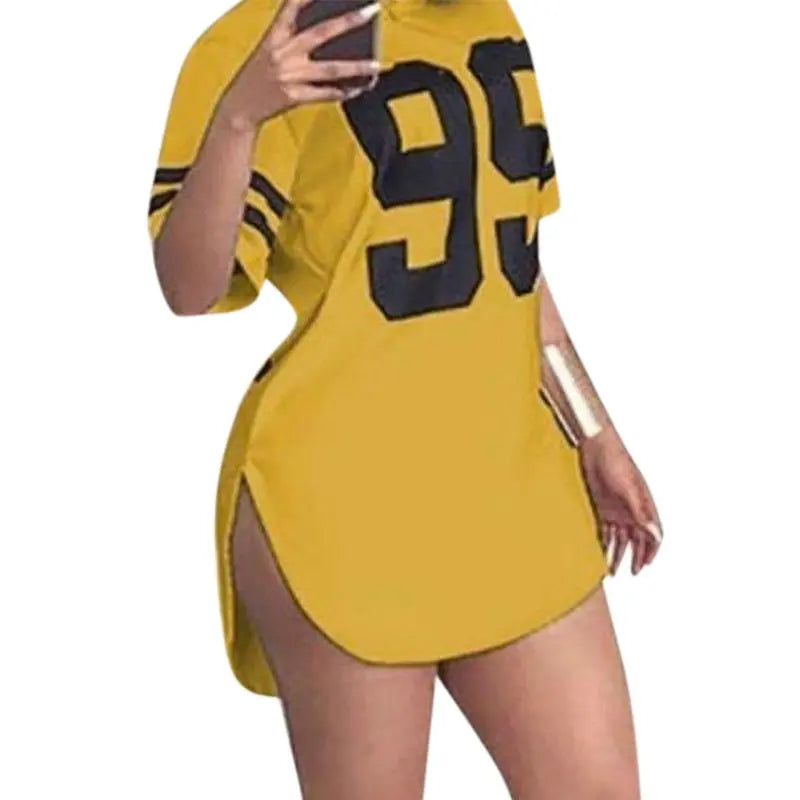 graphic tee Women 95 Letter Print Tops Summer Split Short Sleeve Korean Style Tshirts nowadaysfashion