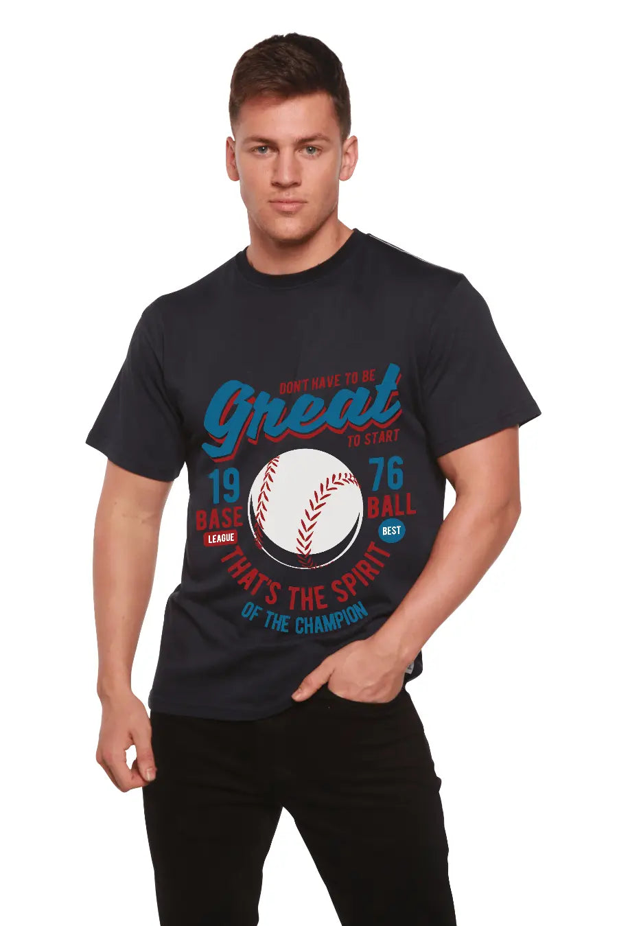 Great Baseball Men's Bamboo Viscose/Organic Cotton Short Sleeve Graphic T-Shirt - Blade & Thread