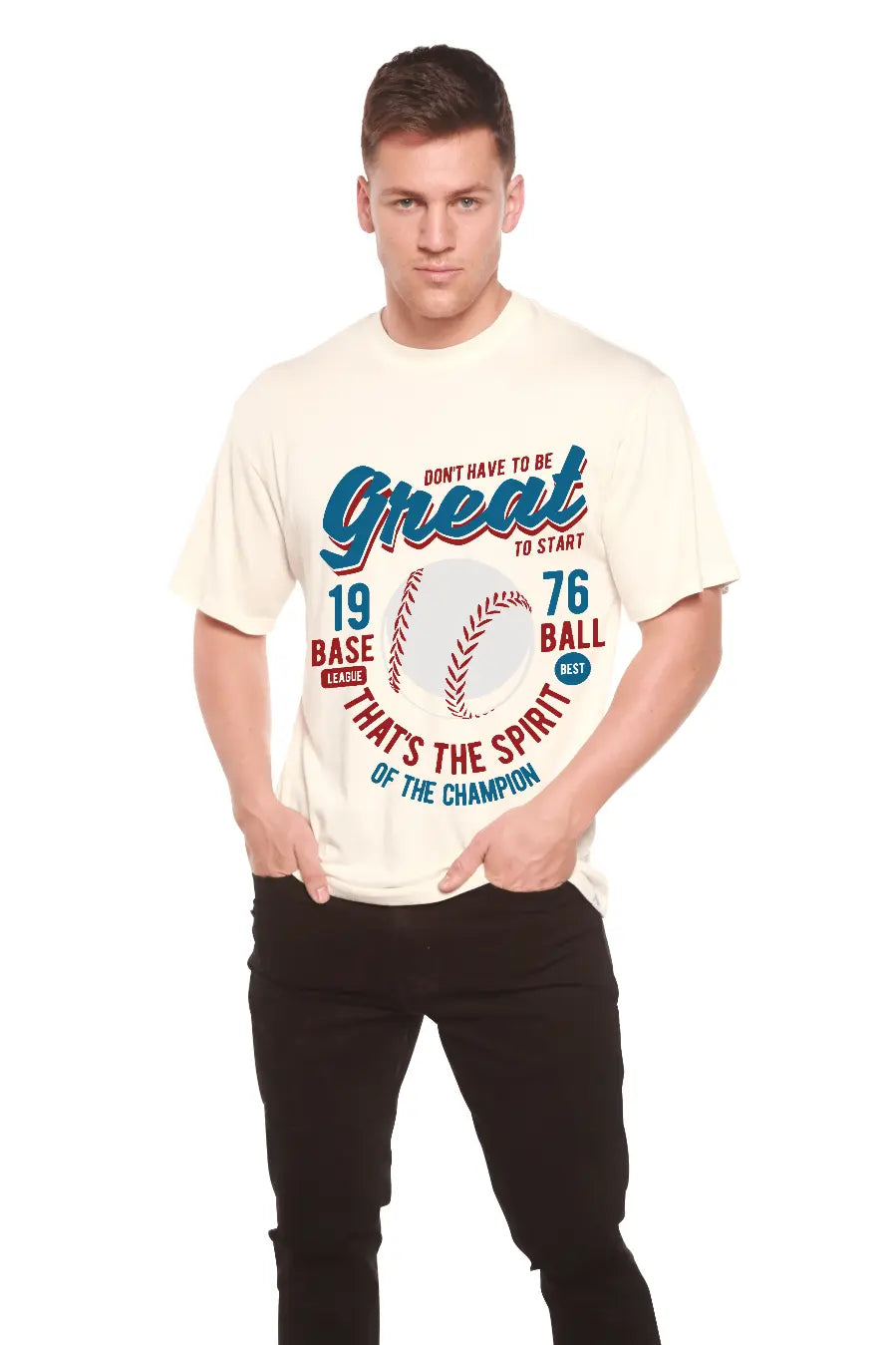 Great Baseball Men's Bamboo Viscose/Organic Cotton Short Sleeve Graphic T-Shirt - Blade & Thread