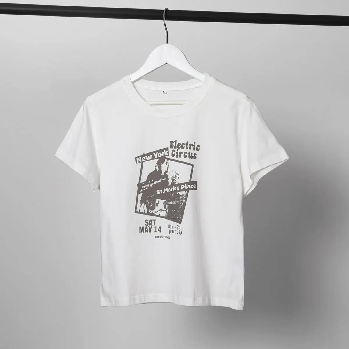 Guitar Crop Top Women Summer Round Neck Short Sleeve Cotton T Shirt Casual Streetwear Tshirt - Blade & Thread