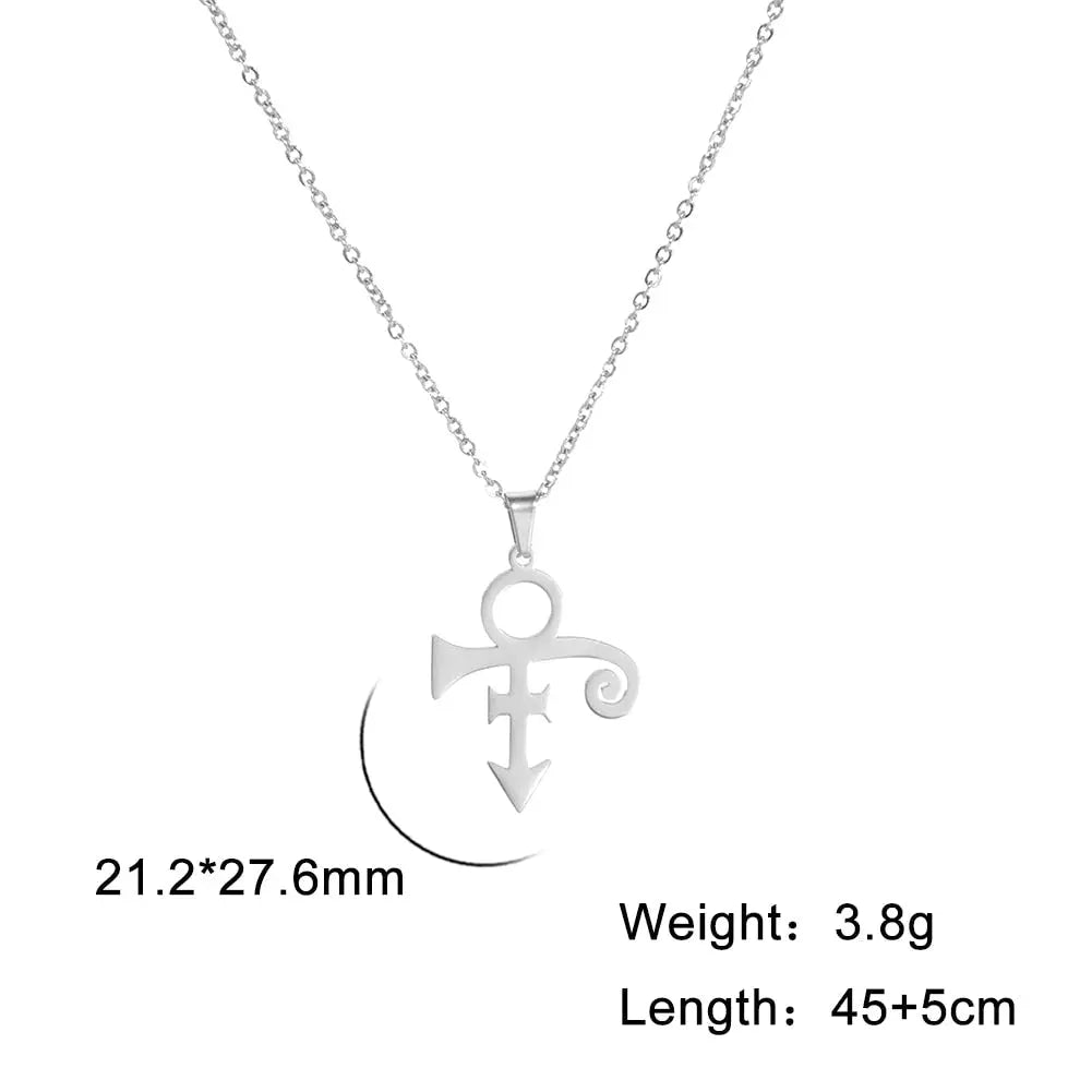 Guitar Memorial Love Symbol Pendant Necklace Le Petit Prince Necklaces - Blade & Thread