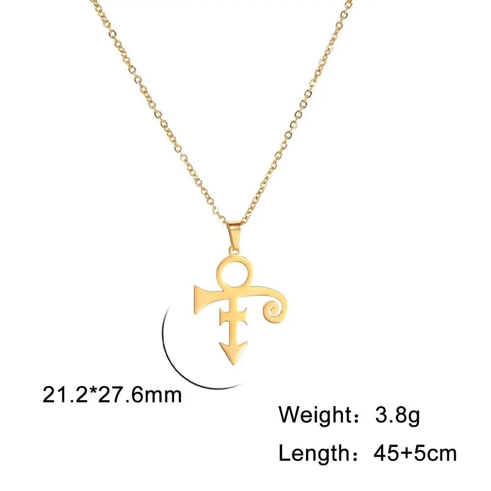 Guitar Memorial Love Symbol Pendant Necklace Le Petit Prince Necklaces - Blade & Thread