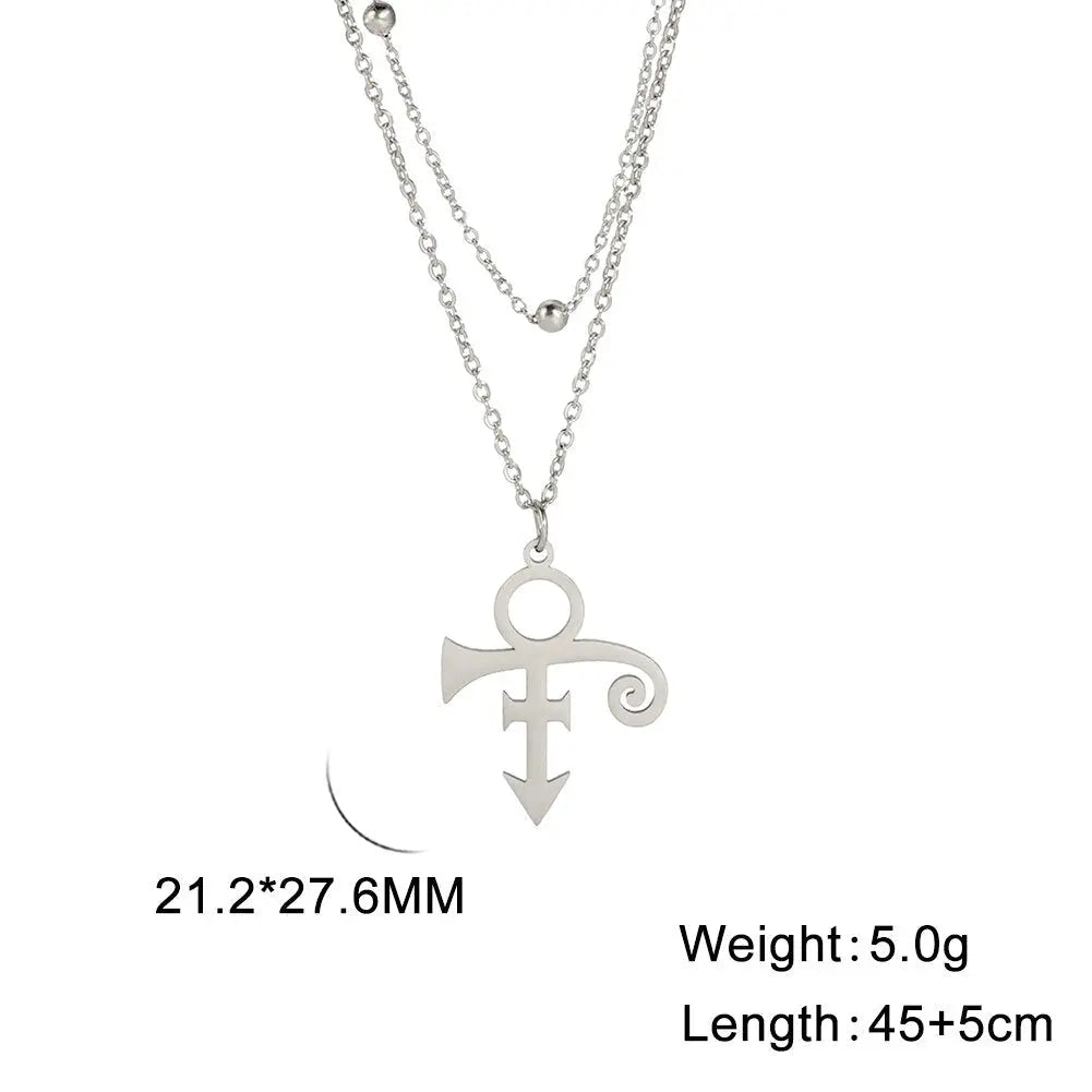 Guitar Memorial Love Symbol Pendant Necklace Le Petit Prince Necklaces - Blade & Thread
