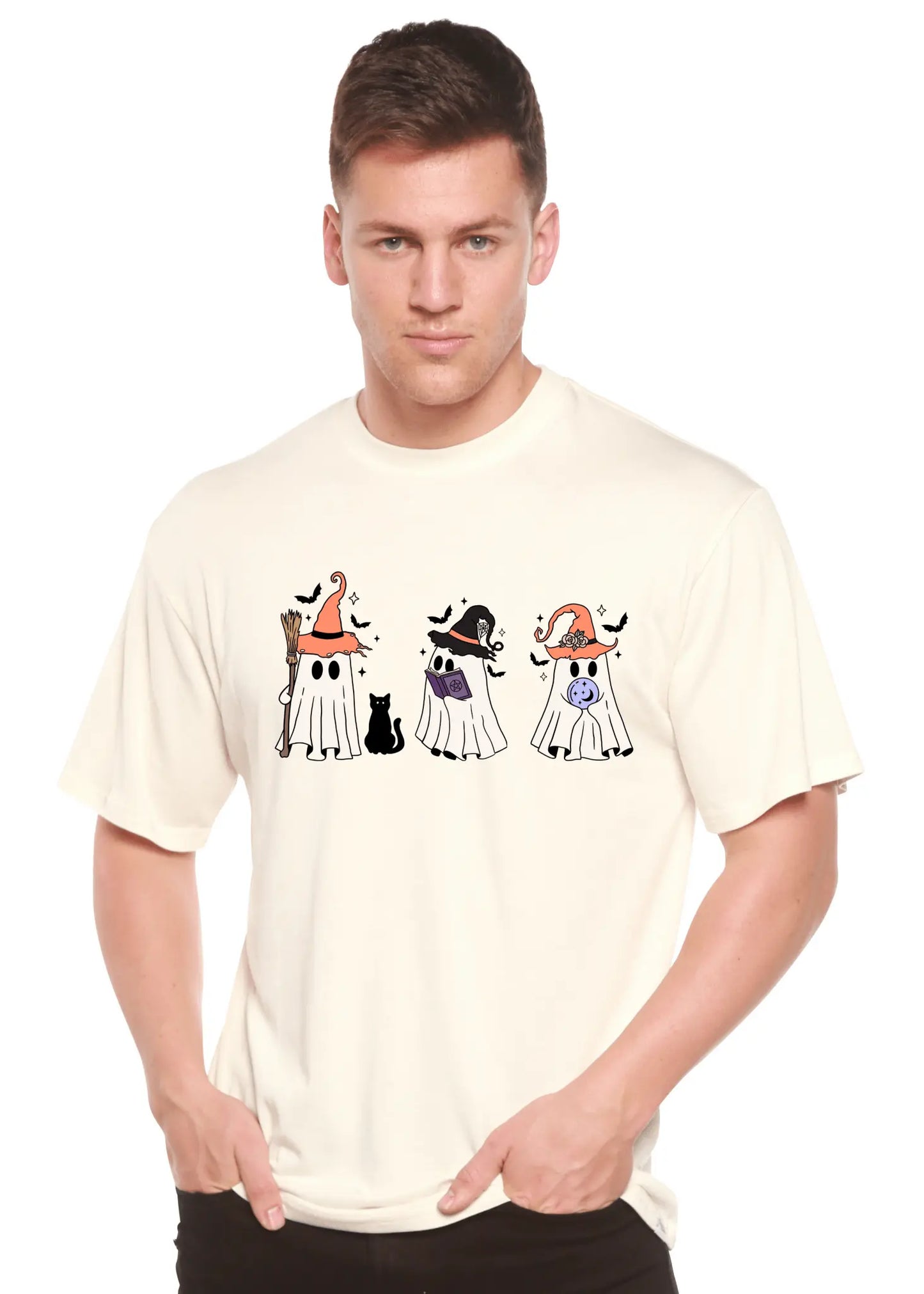 Halloween Boo Men's Bamboo Viscose/Organic Cotton Short Sleeve Graphic T-Shirt - Blade & Thread