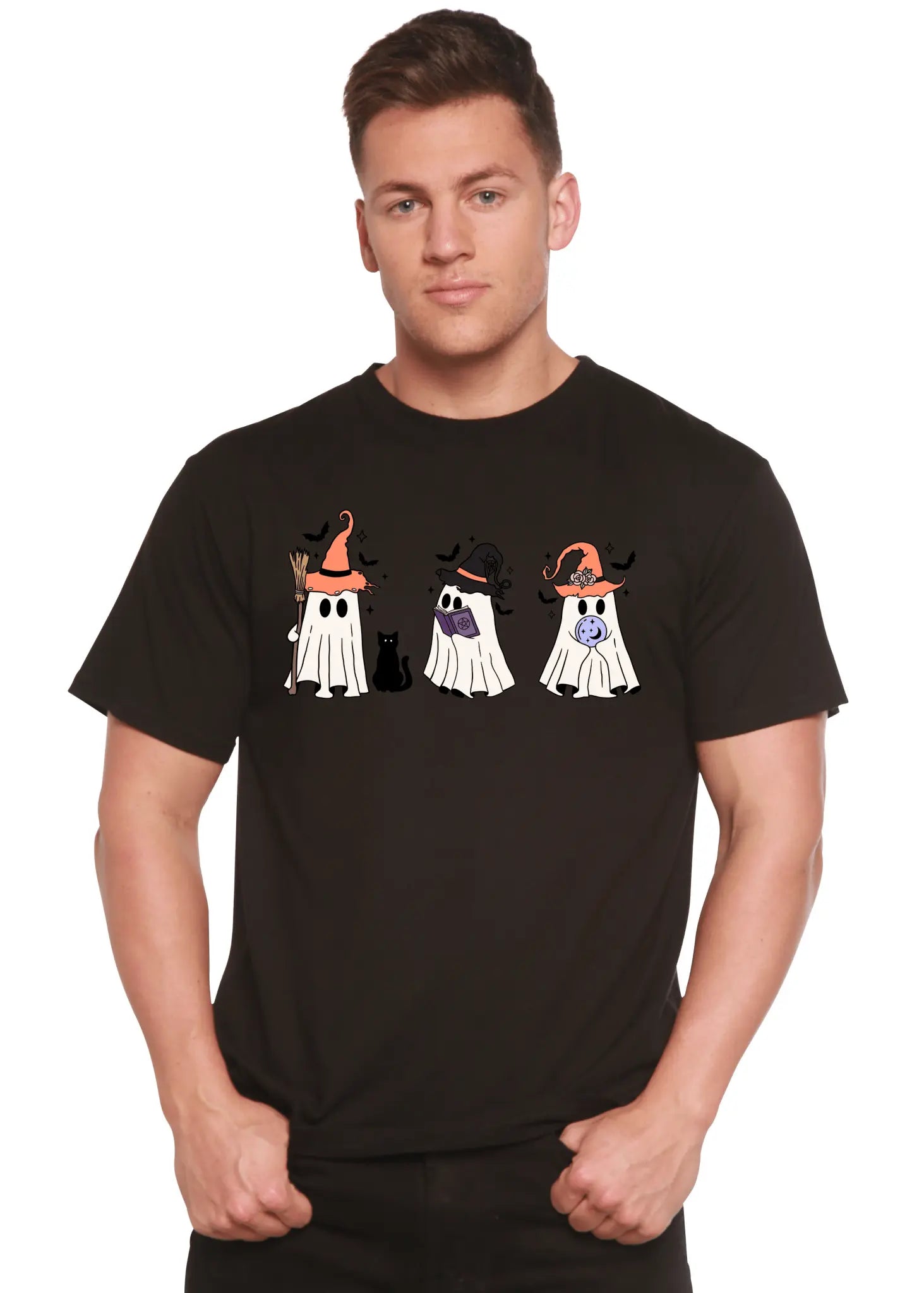 Halloween Boo Men's Bamboo Viscose/Organic Cotton Short Sleeve Graphic T-Shirt - Blade & Thread