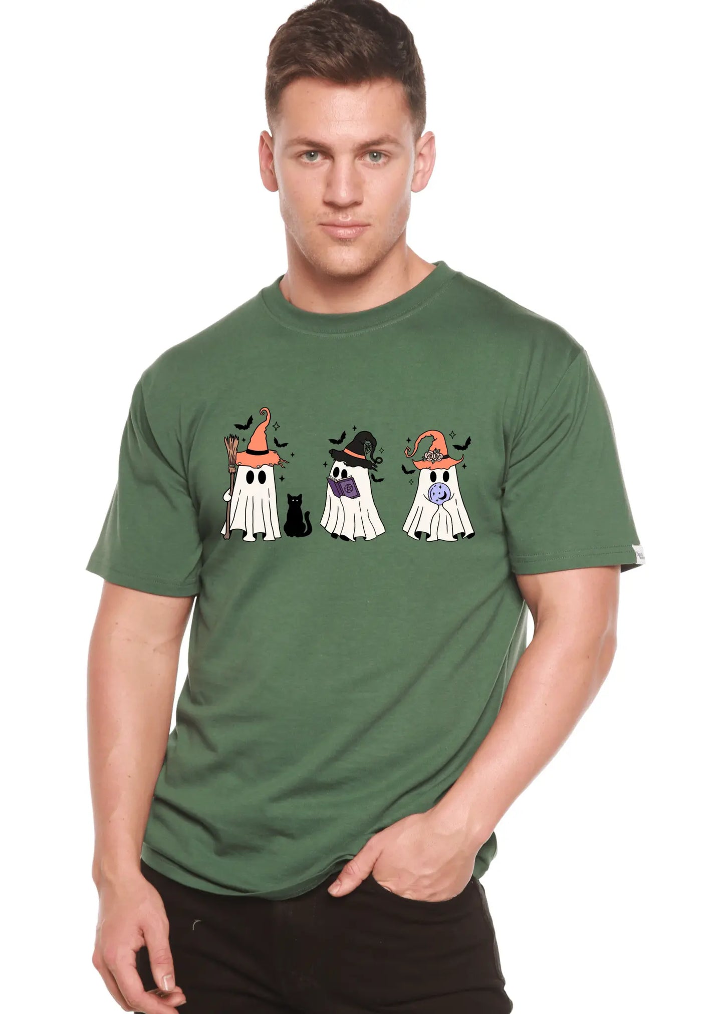 Halloween Boo Men's Bamboo Viscose/Organic Cotton Short Sleeve Graphic T-Shirt - Blade & Thread