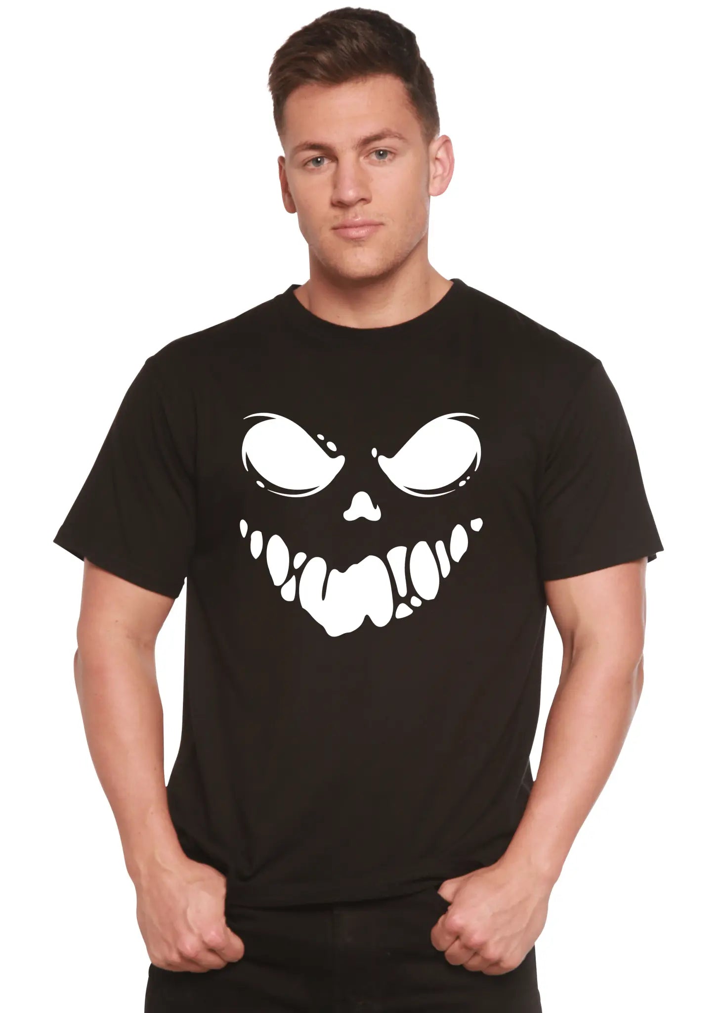 Halloween Boo Men's Bamboo Viscose/Organic Cotton Short Sleeve Graphic T-Shirt - Blade & Thread