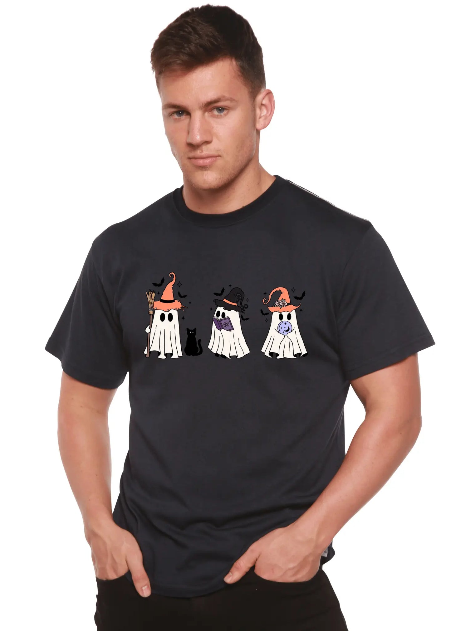 Halloween Boo Men's Bamboo Viscose/Organic Cotton Short Sleeve Graphic T-Shirt - Blade & Thread