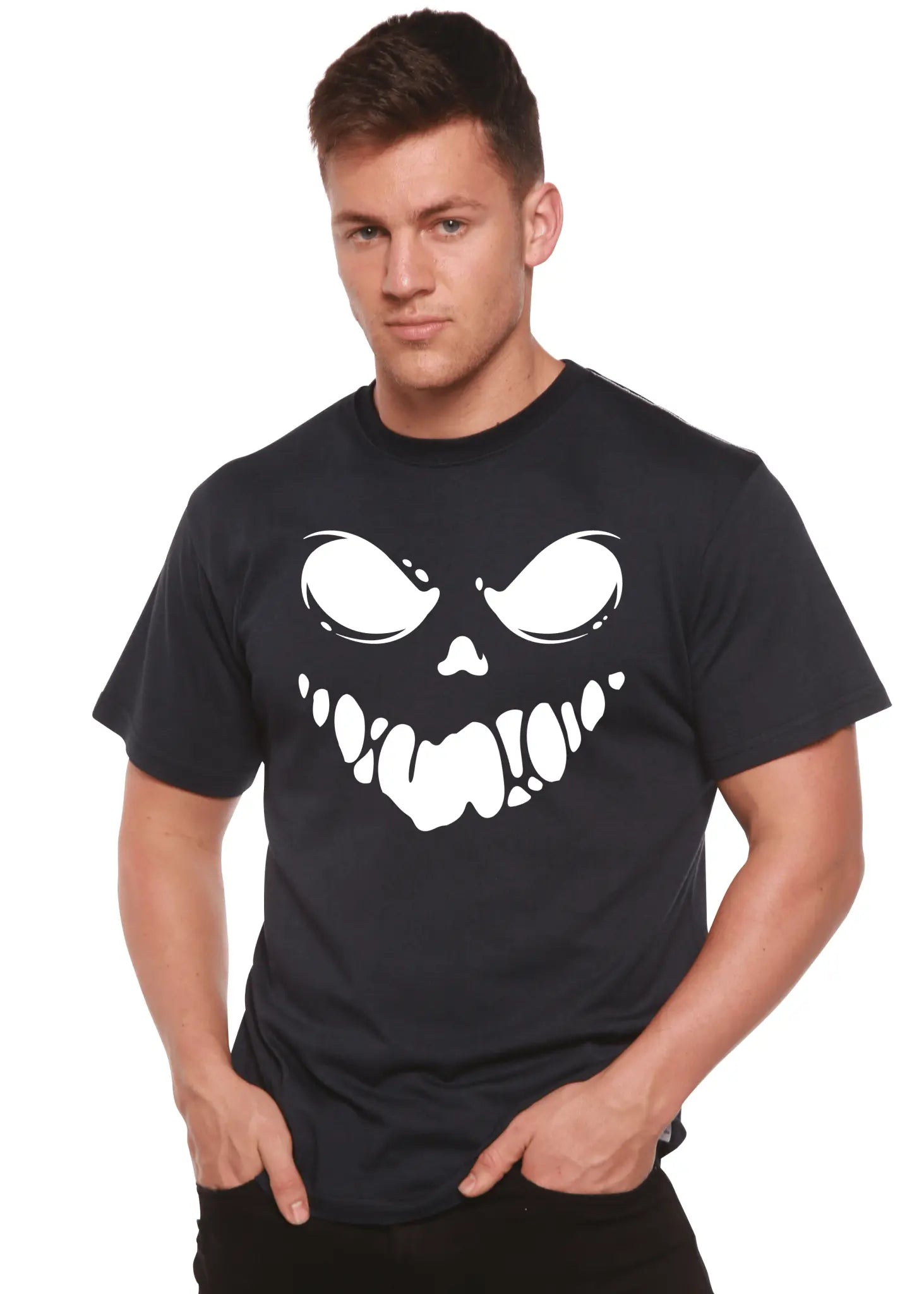 Halloween Boo Men's Bamboo Viscose/Organic Cotton Short Sleeve Graphic T-Shirt - Blade & Thread