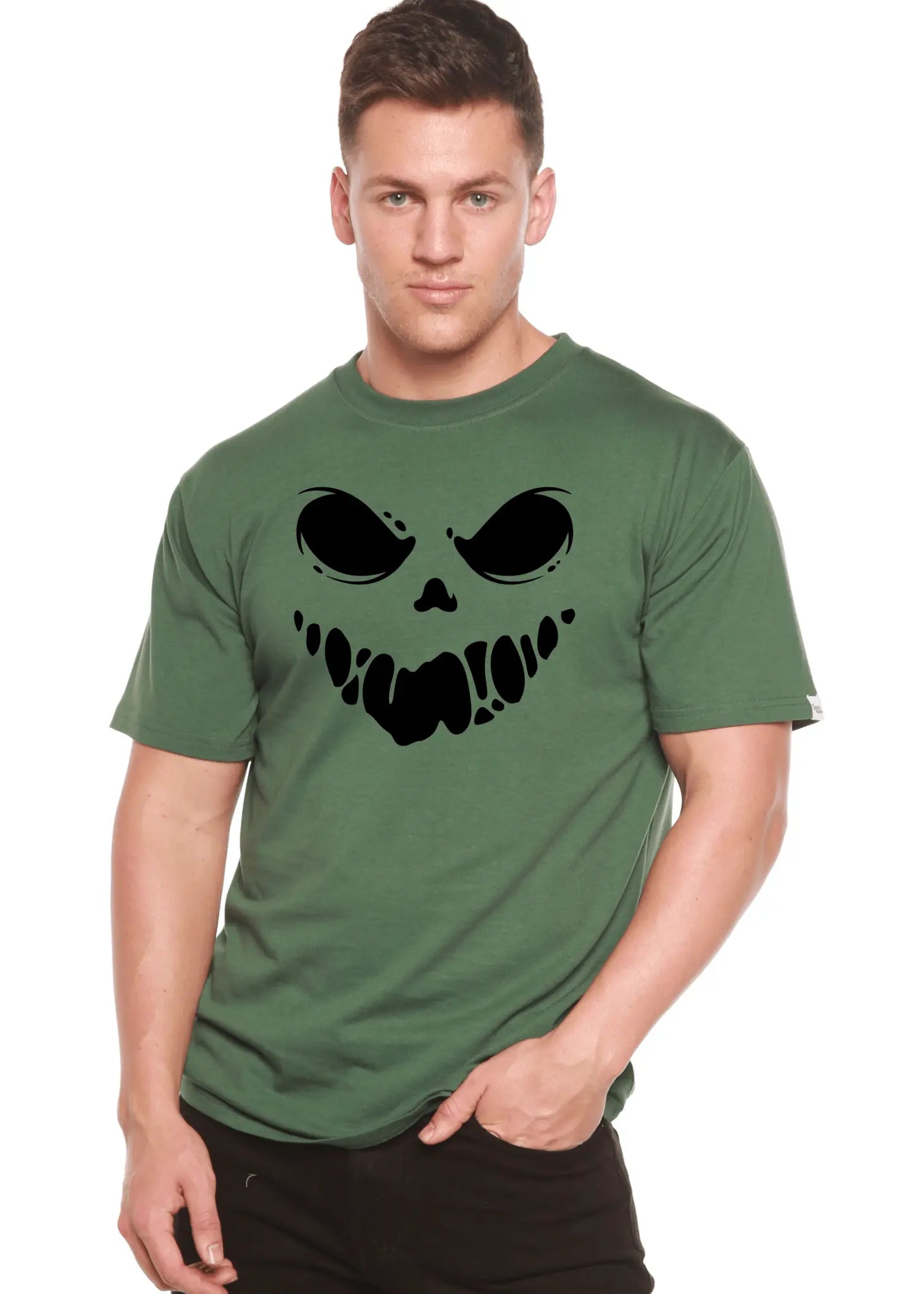 Halloween Boo Men's Bamboo Viscose/Organic Cotton Short Sleeve Graphic T-Shirt - Blade & Thread