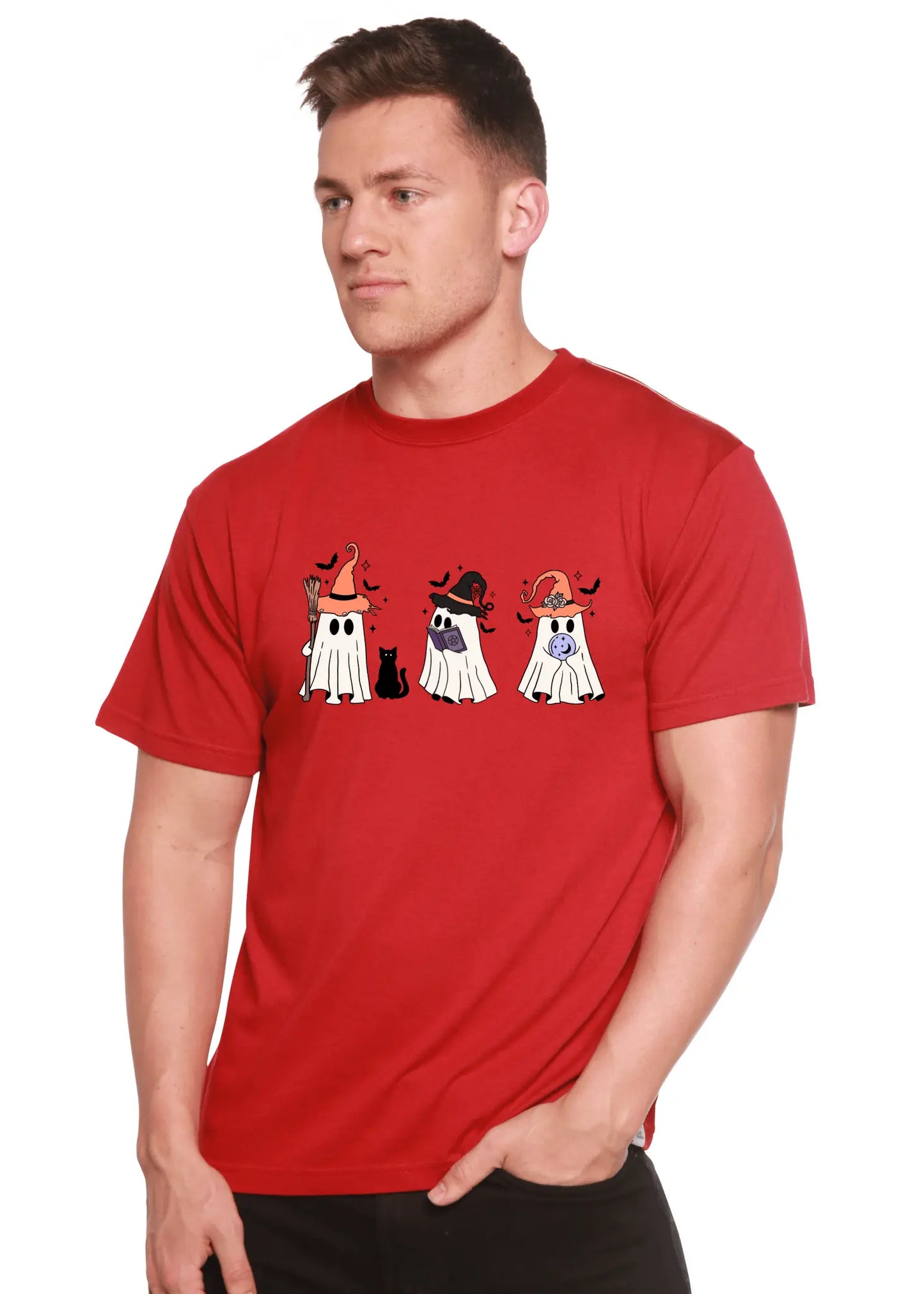 Halloween Boo Men's Bamboo Viscose/Organic Cotton Short Sleeve Graphic T-Shirt - Blade & Thread