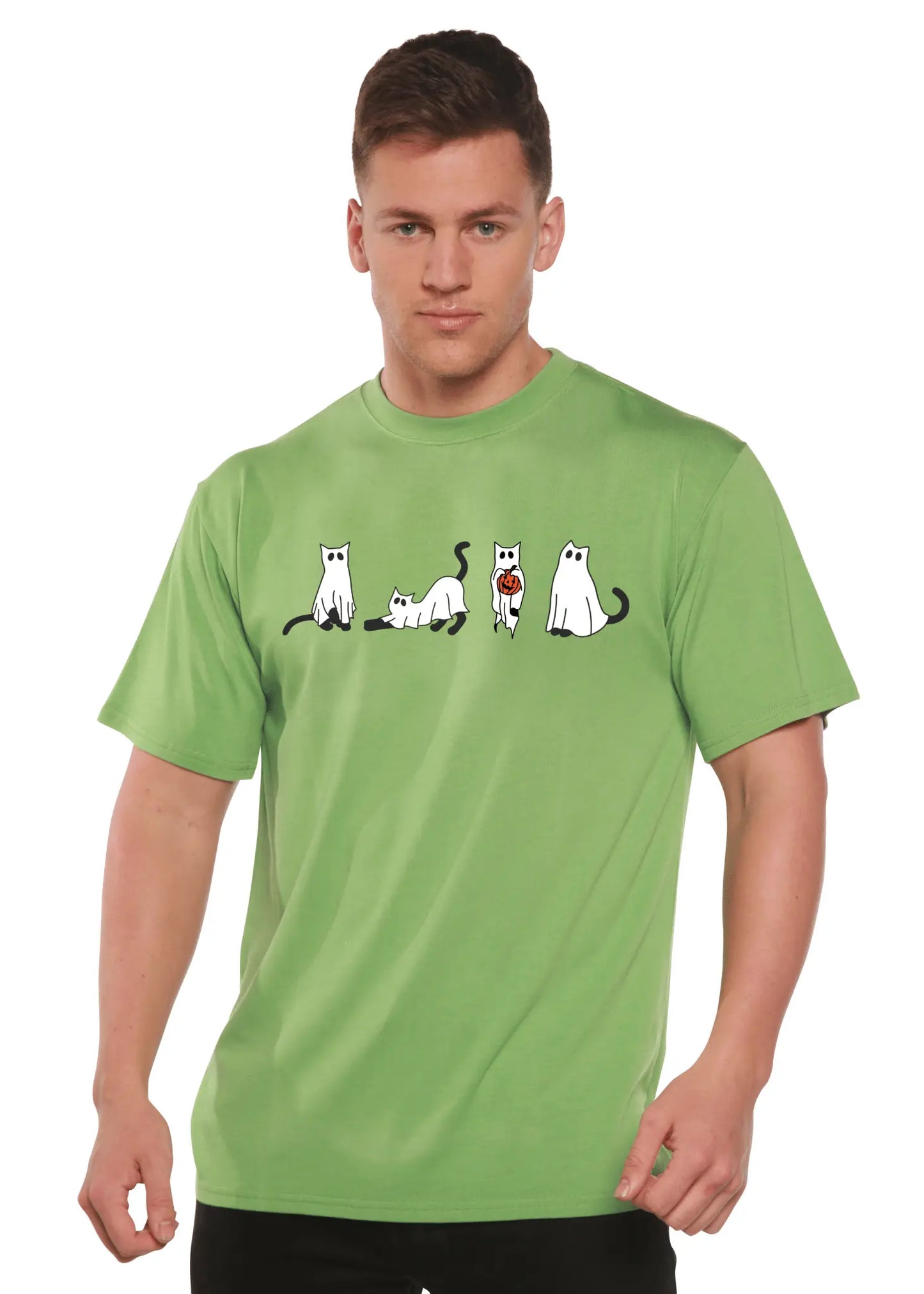 Halloween Cats Men's Bamboo Viscose/Organic Cotton Short Sleeve Graphic T-Shirt - Blade & Thread