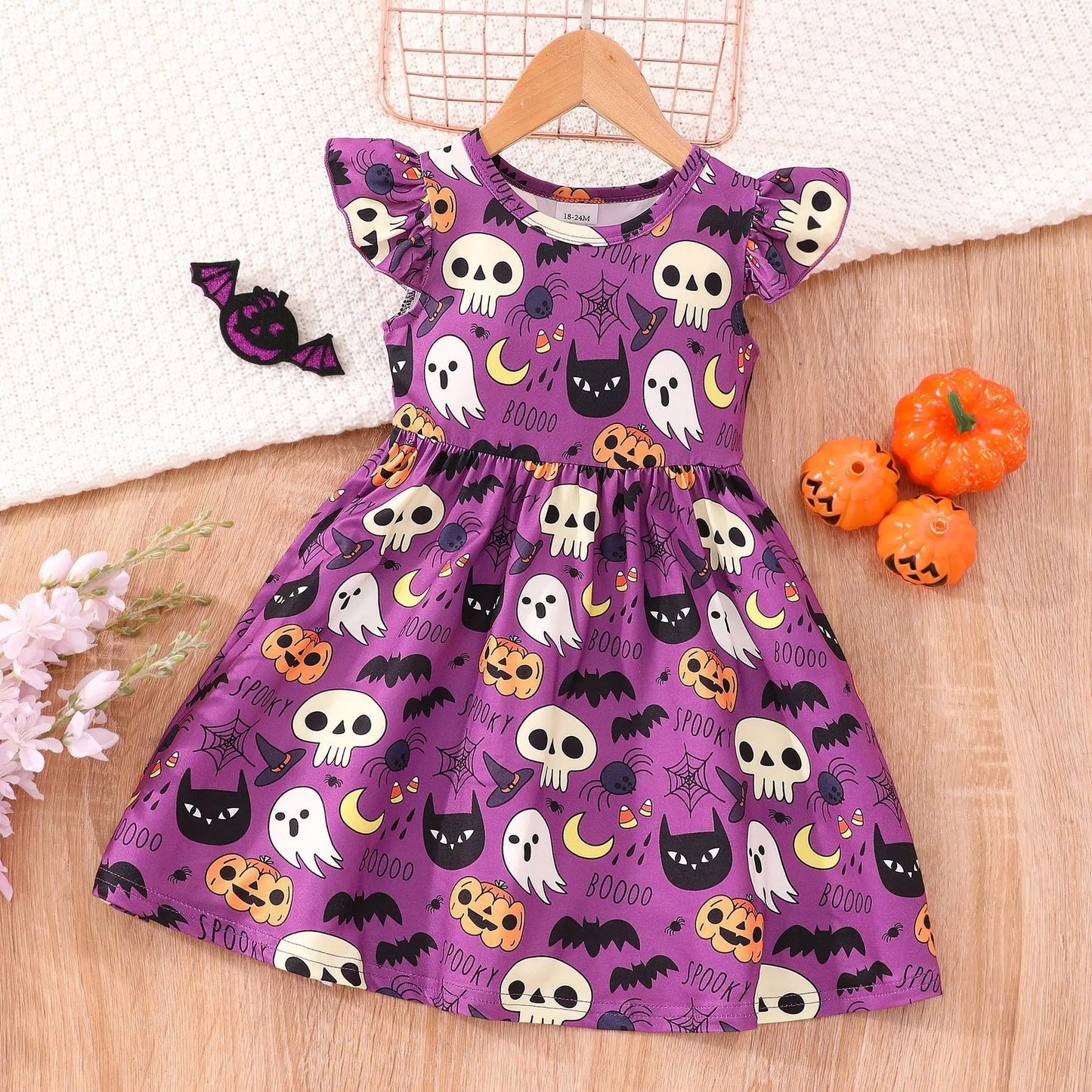 Halloween Christmas children's clothing print dresses - Blade & Thread