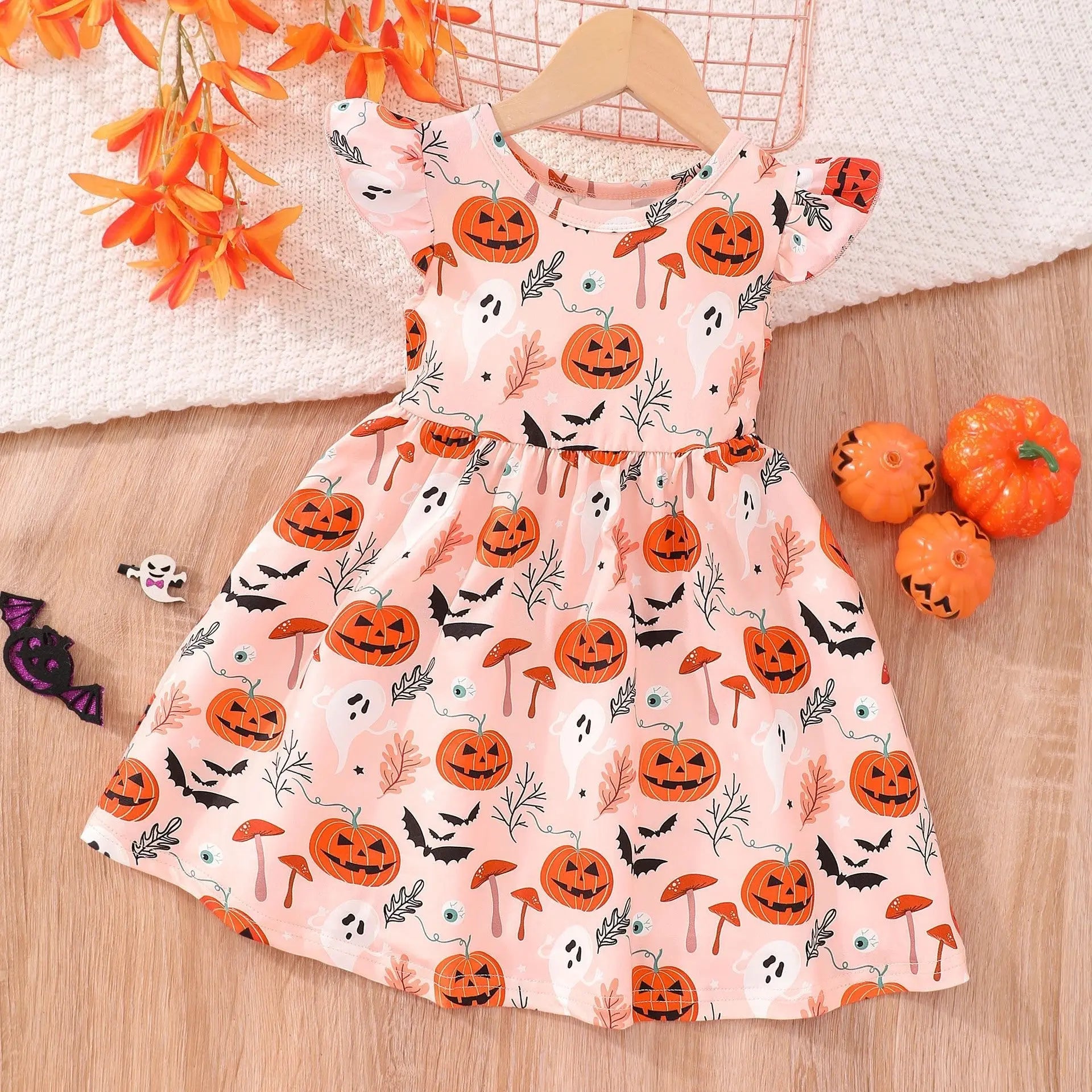 Halloween Christmas children's clothing print dresses - Blade & Thread