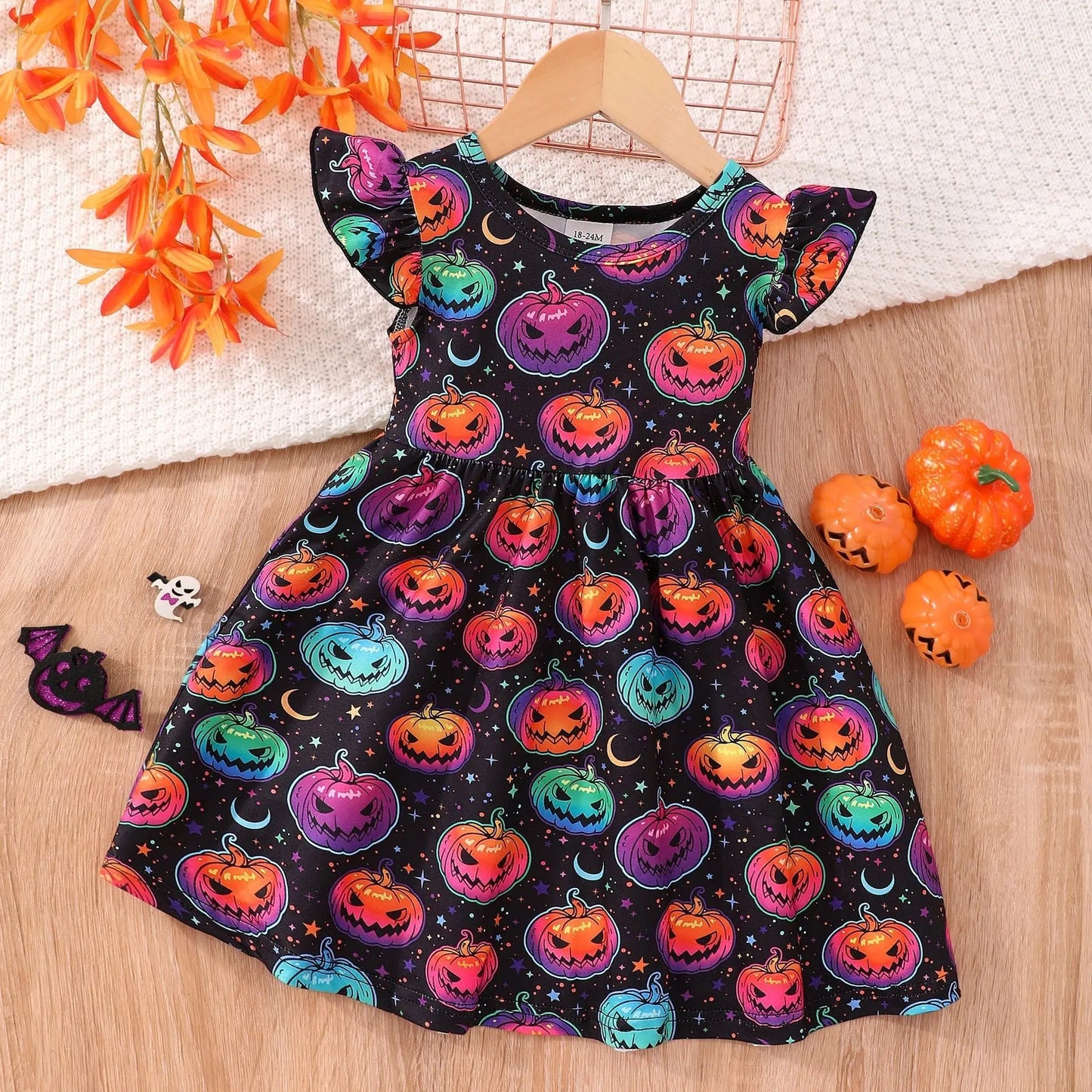 Halloween Christmas children's clothing print dresses - Blade & Thread
