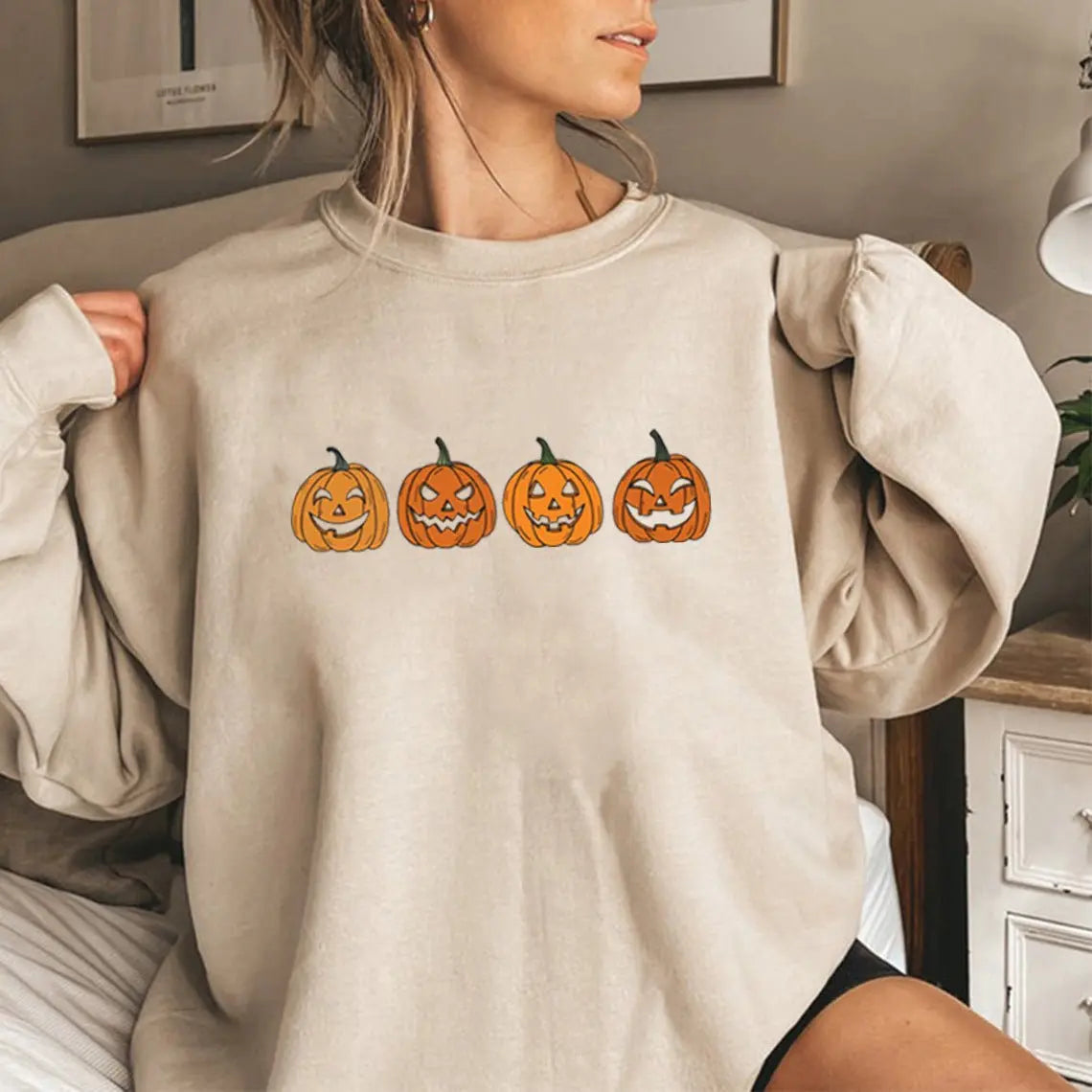 Halloween evil pumpkin head sweatshirt - Blade & Thread