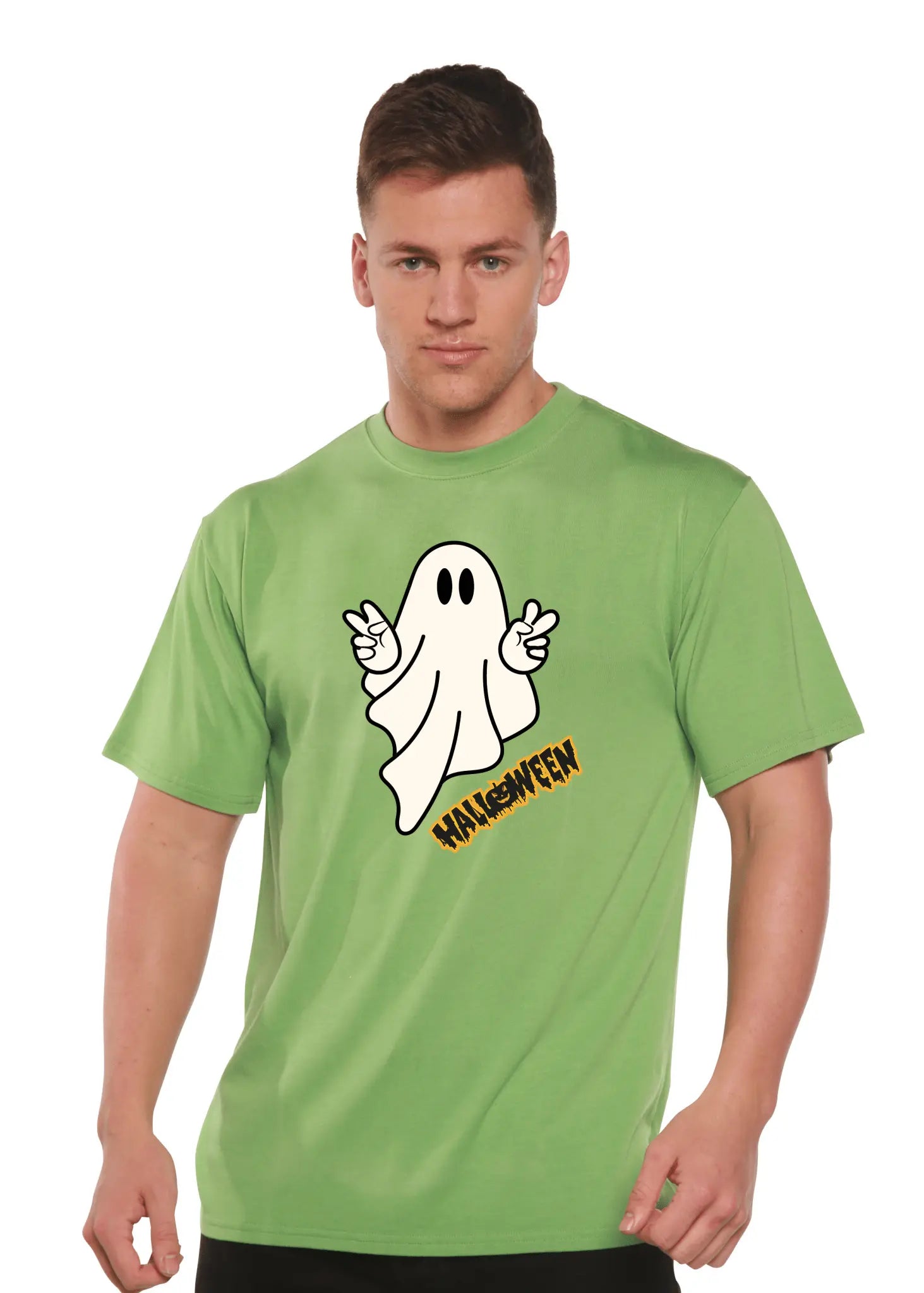Halloween Ghost Unisex Bamboo Viscose/Organic Cotton Short Sleeve Graphic T-Shirt - Blade & Thread