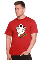 Halloween Ghost Unisex Bamboo Viscose/Organic Cotton Short Sleeve Graphic T-Shirt Spun Bamboo