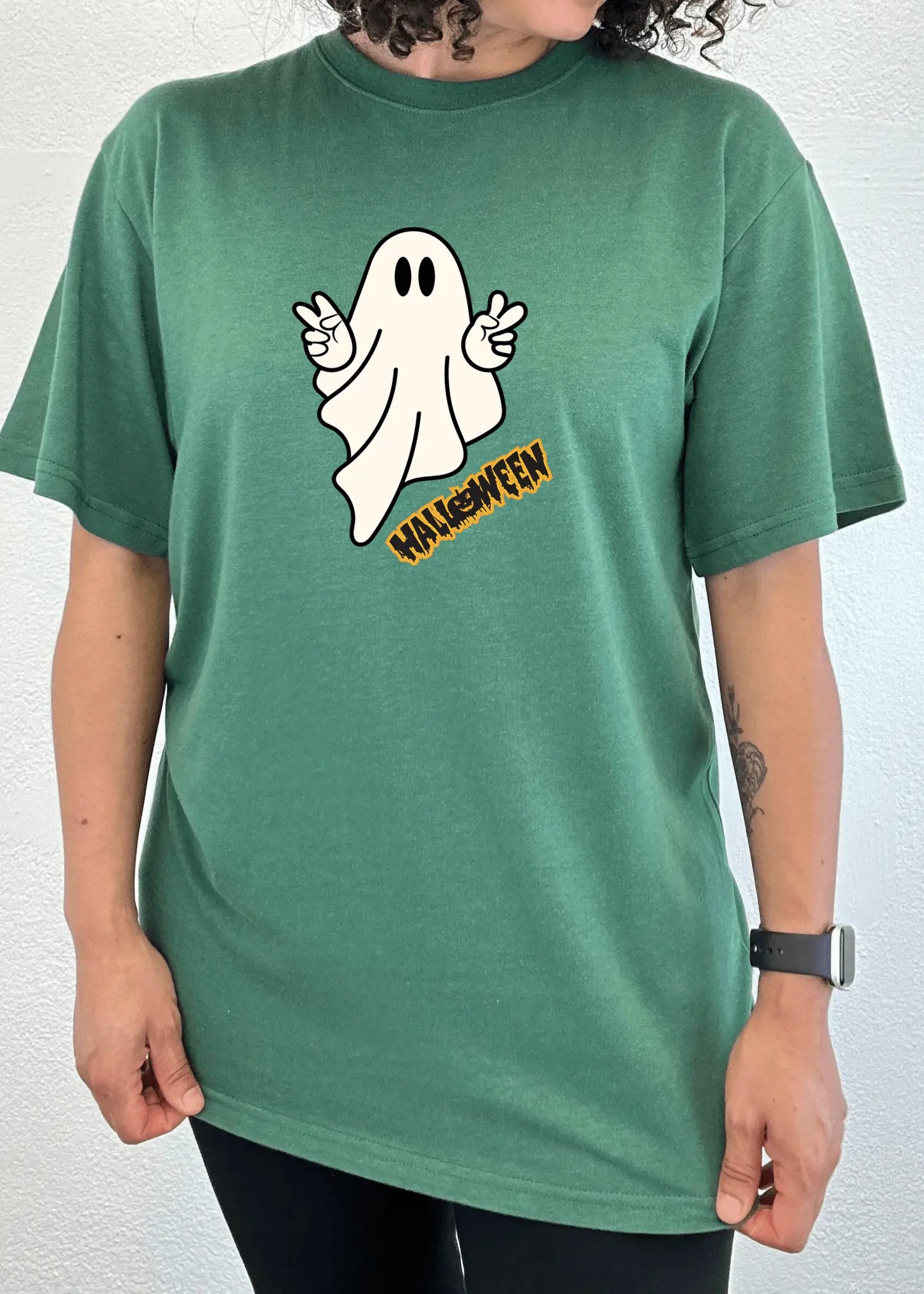 Halloween Ghost Unisex Bamboo Viscose/Organic Cotton Short Sleeve Graphic T-Shirt - Blade & Thread