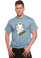 Halloween Ghost Unisex Bamboo Viscose/Organic Cotton Short Sleeve Graphic T-Shirt Spun Bamboo