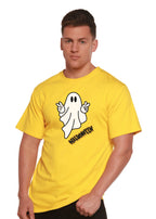 Halloween Ghost Unisex Bamboo Viscose/Organic Cotton Short Sleeve Graphic T-Shirt Spun Bamboo