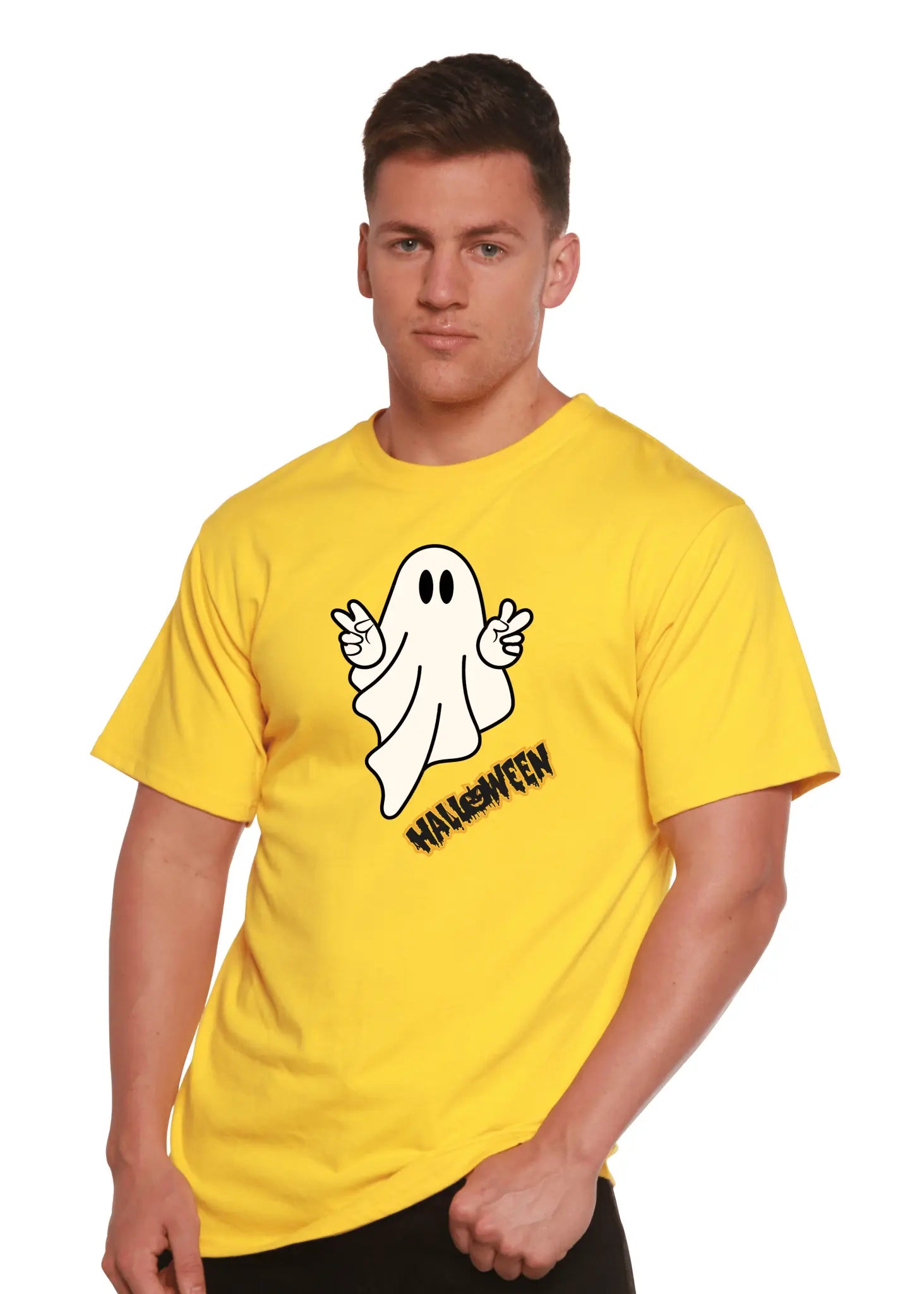 Halloween Ghost Unisex Bamboo Viscose/Organic Cotton Short Sleeve Graphic T-Shirt - Blade & Thread