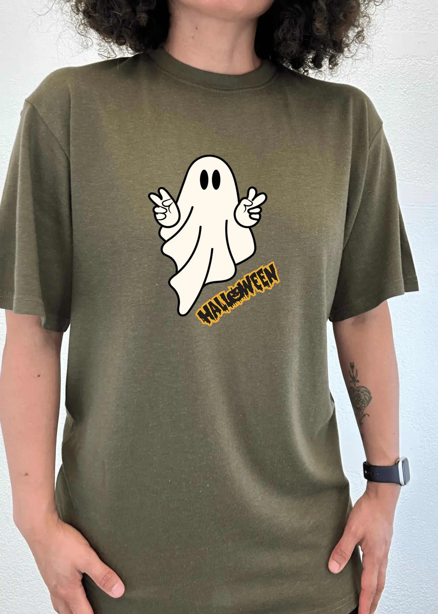 Halloween Ghost Unisex Bamboo Viscose/Organic Cotton Short Sleeve Graphic T-Shirt - Blade & Thread
