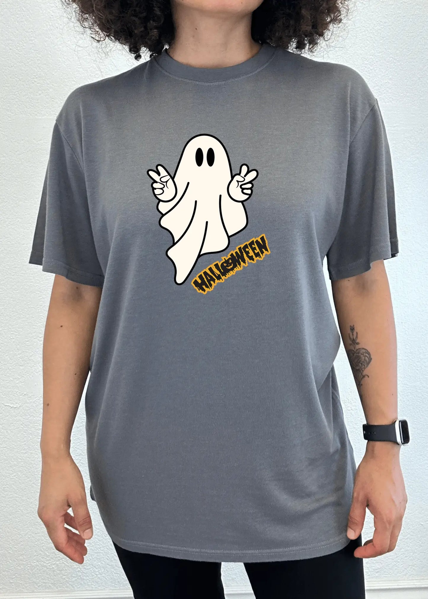 Halloween Ghost Unisex Bamboo Viscose/Organic Cotton Short Sleeve Graphic T-Shirt - Blade & Thread